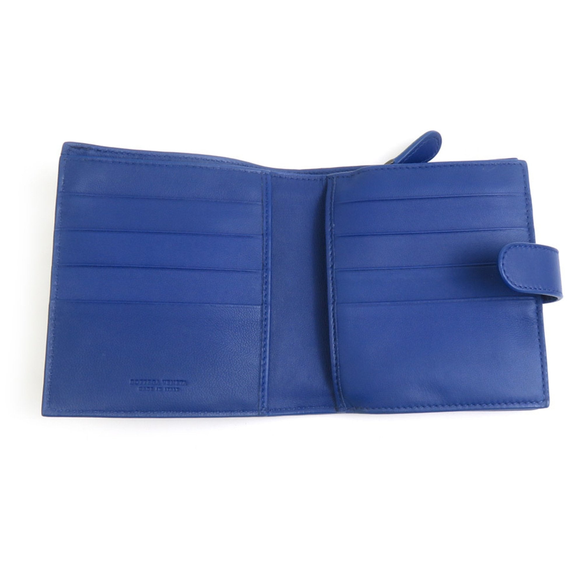Bottega Veneta Blue Leather Wallet (Bi-Fold) (Pre-Owned)