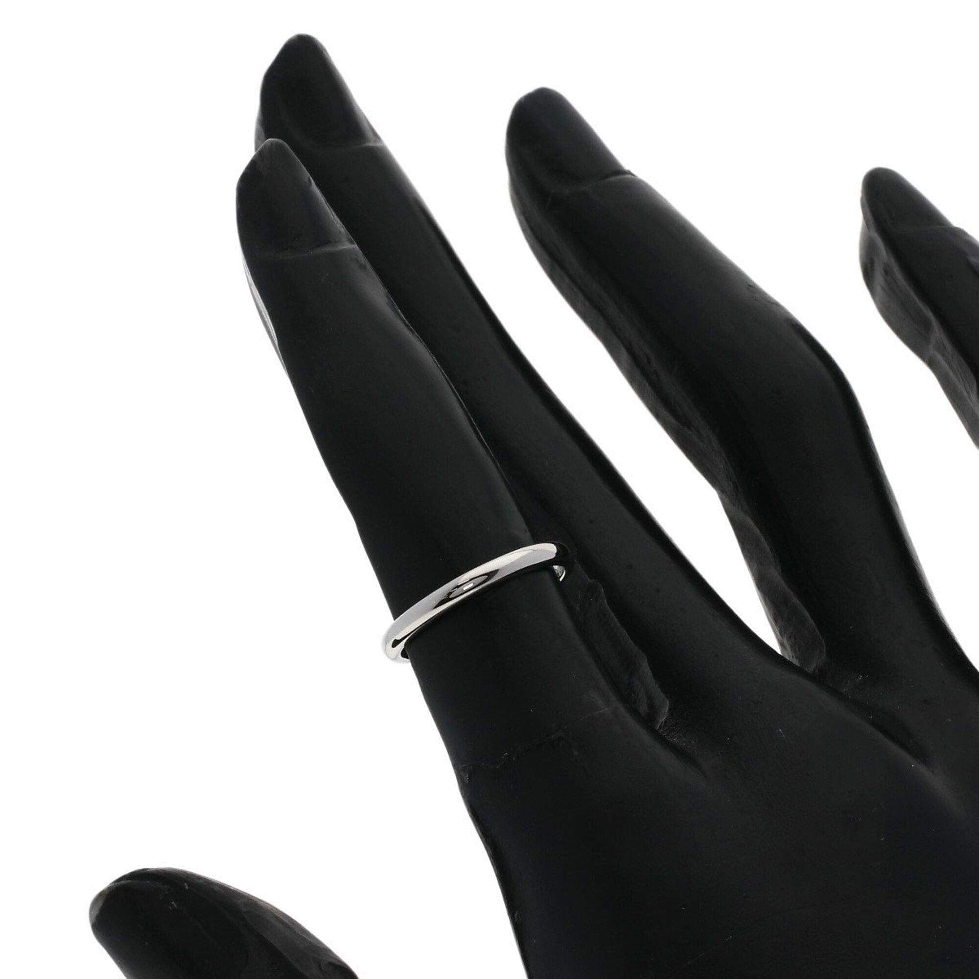 Cartier Silver Platinum 950 Band Ring (Pre-Owned)
