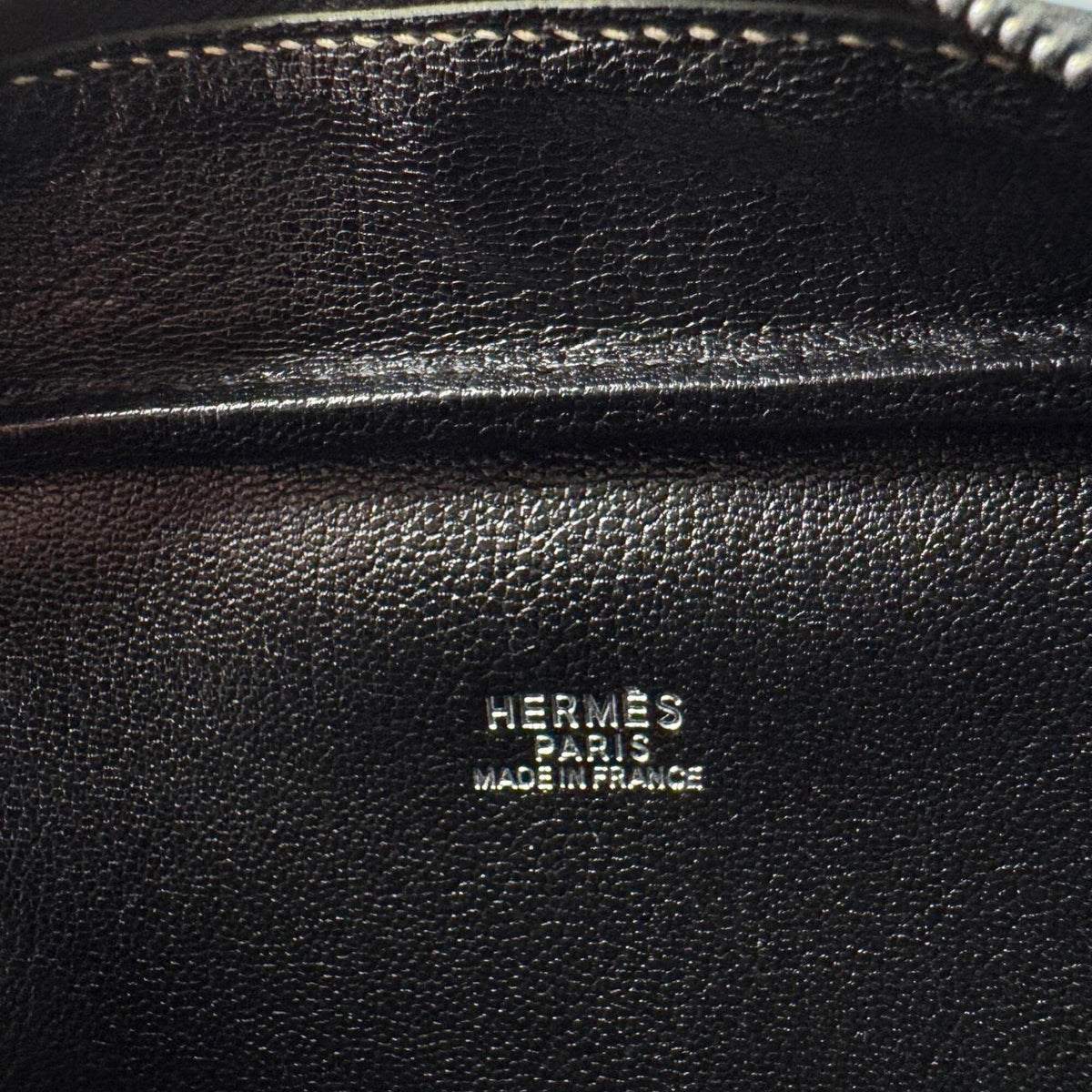 Hermes Silver Leather Handbag (Pre-Owned)