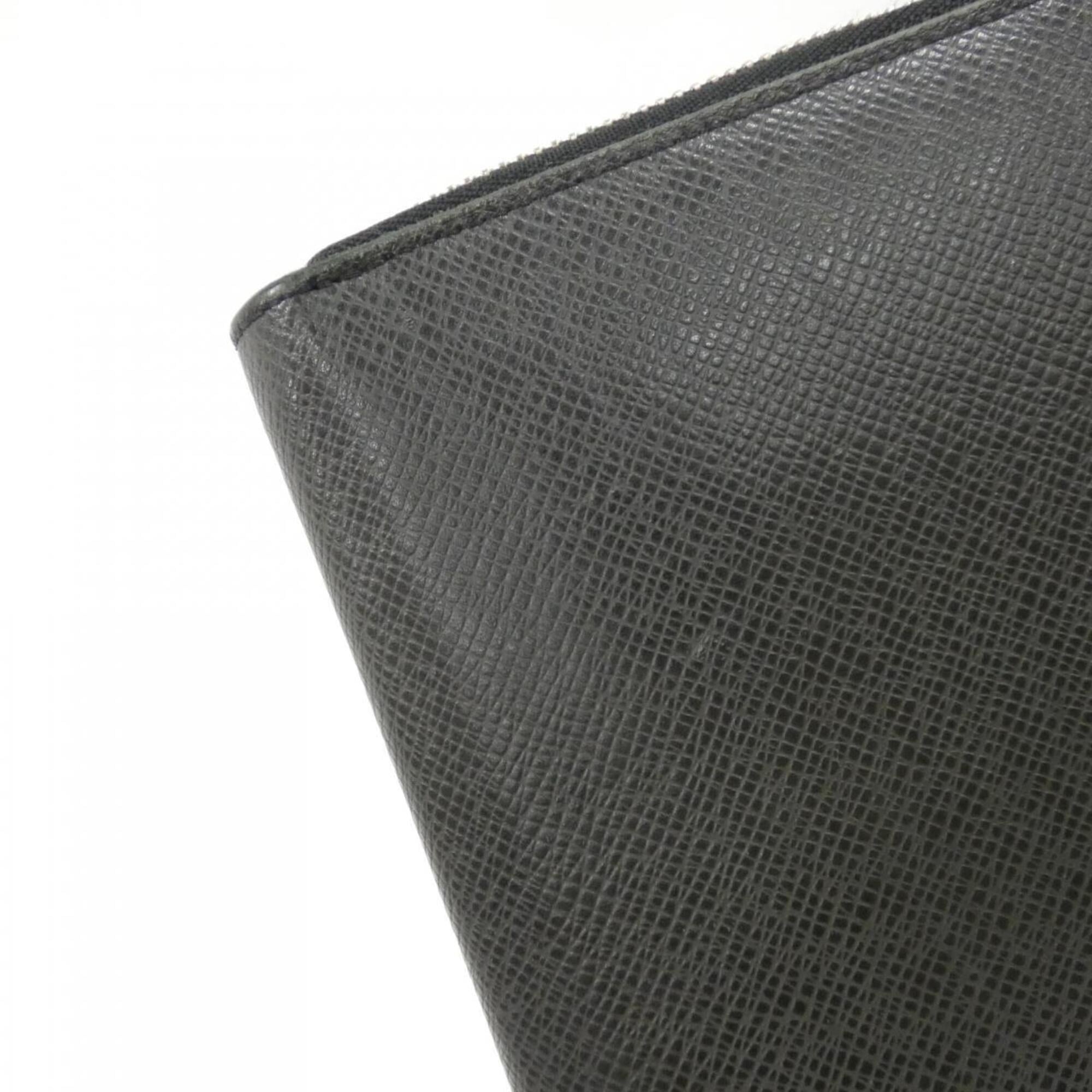 Louis Vuitton Black Leather Long Wallet (Bi-Fold) (Pre-Owned)