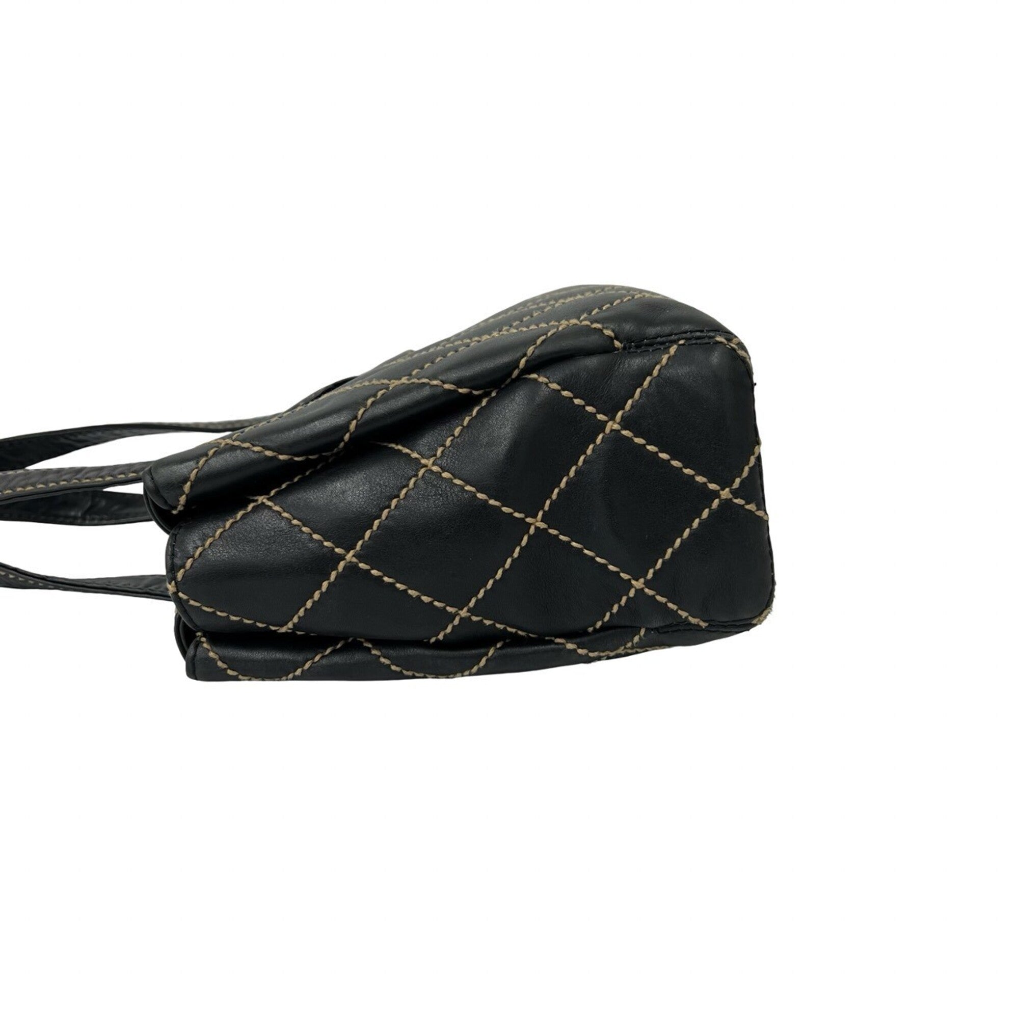 Chanel Black Leather Shoulder Bag Tote Bag (Pre-Owned)