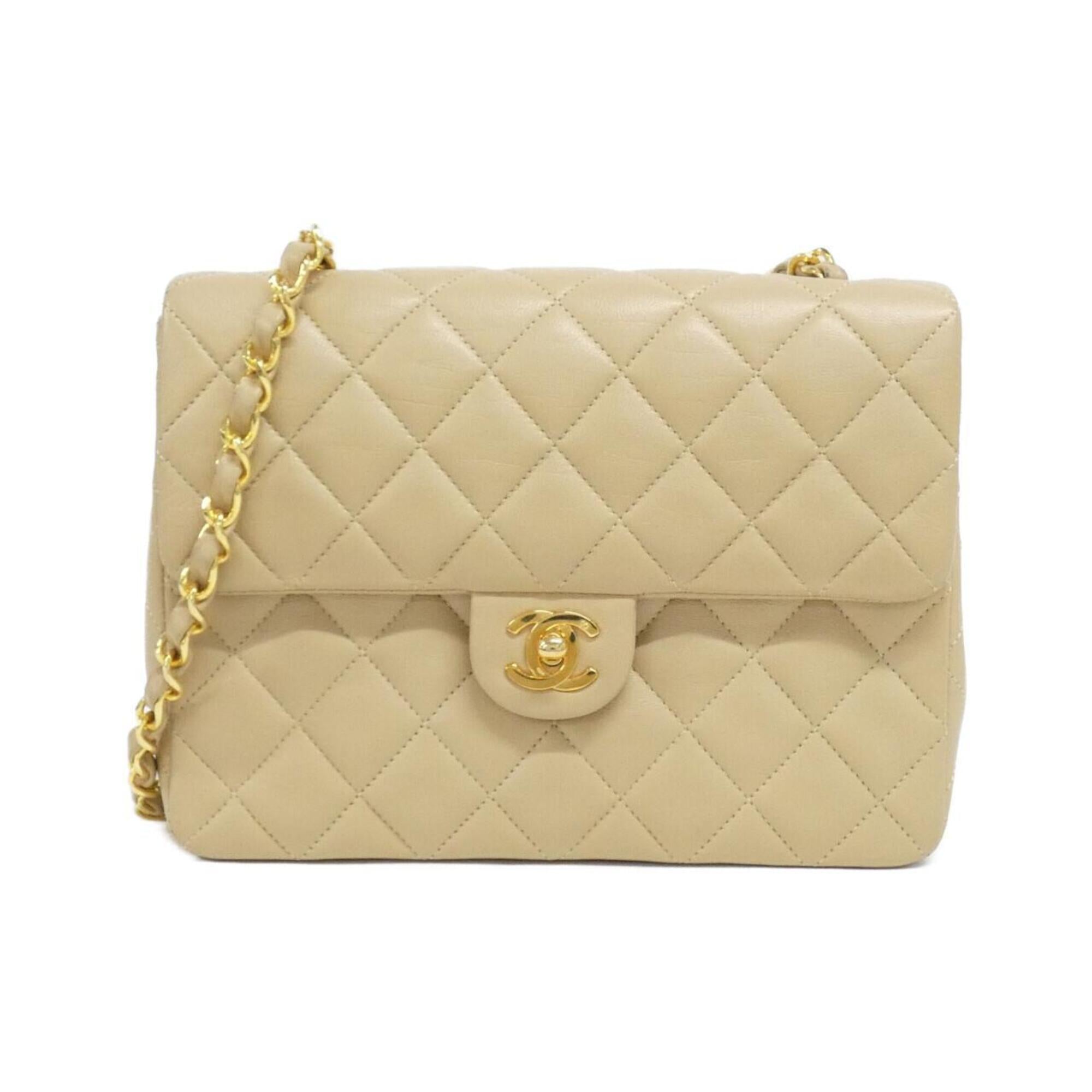 Chanel Dark Beige Leather Shoulder Bag (Pre-Owned)
