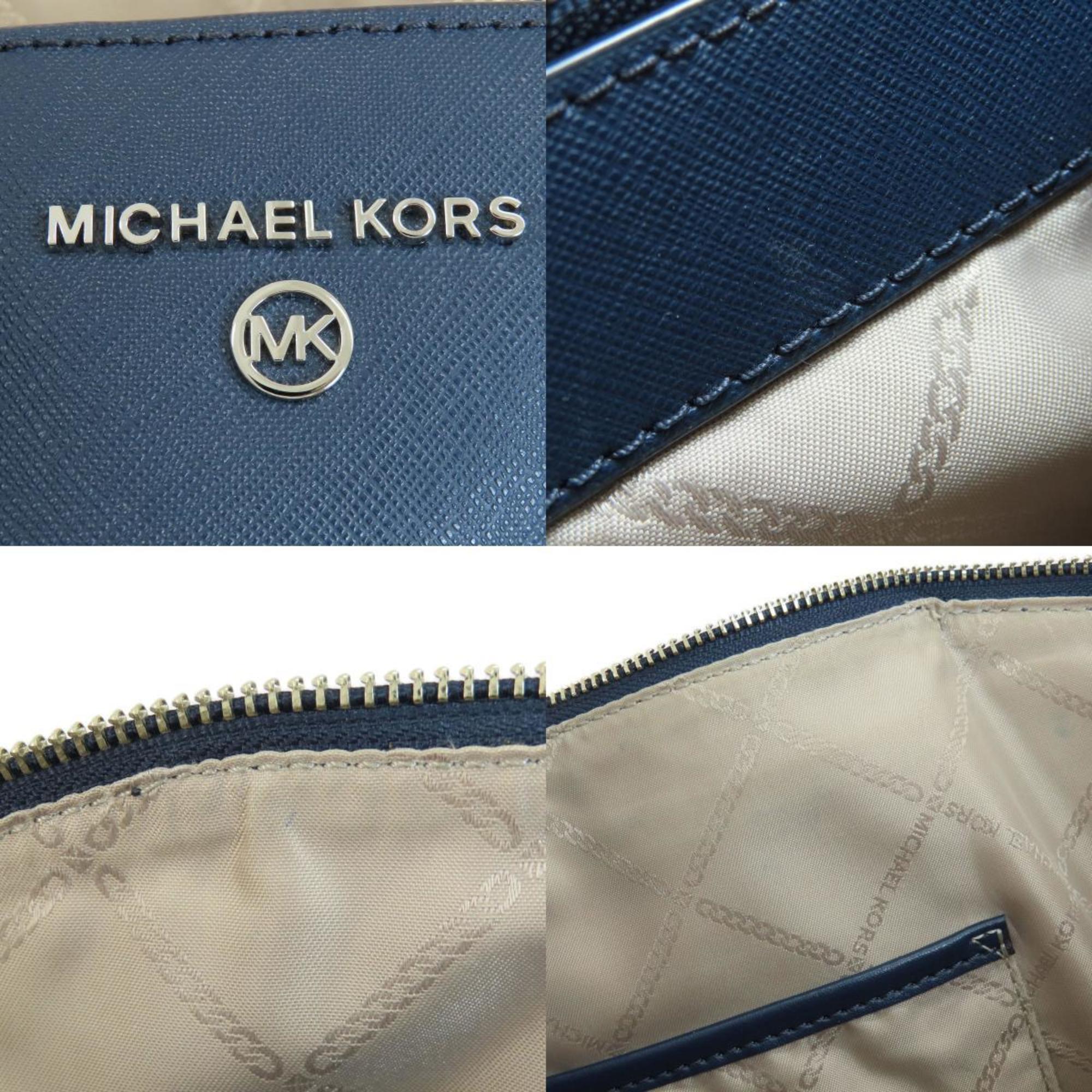 Michael Kors Navy Leather Tote Bag (Pre-Owned)