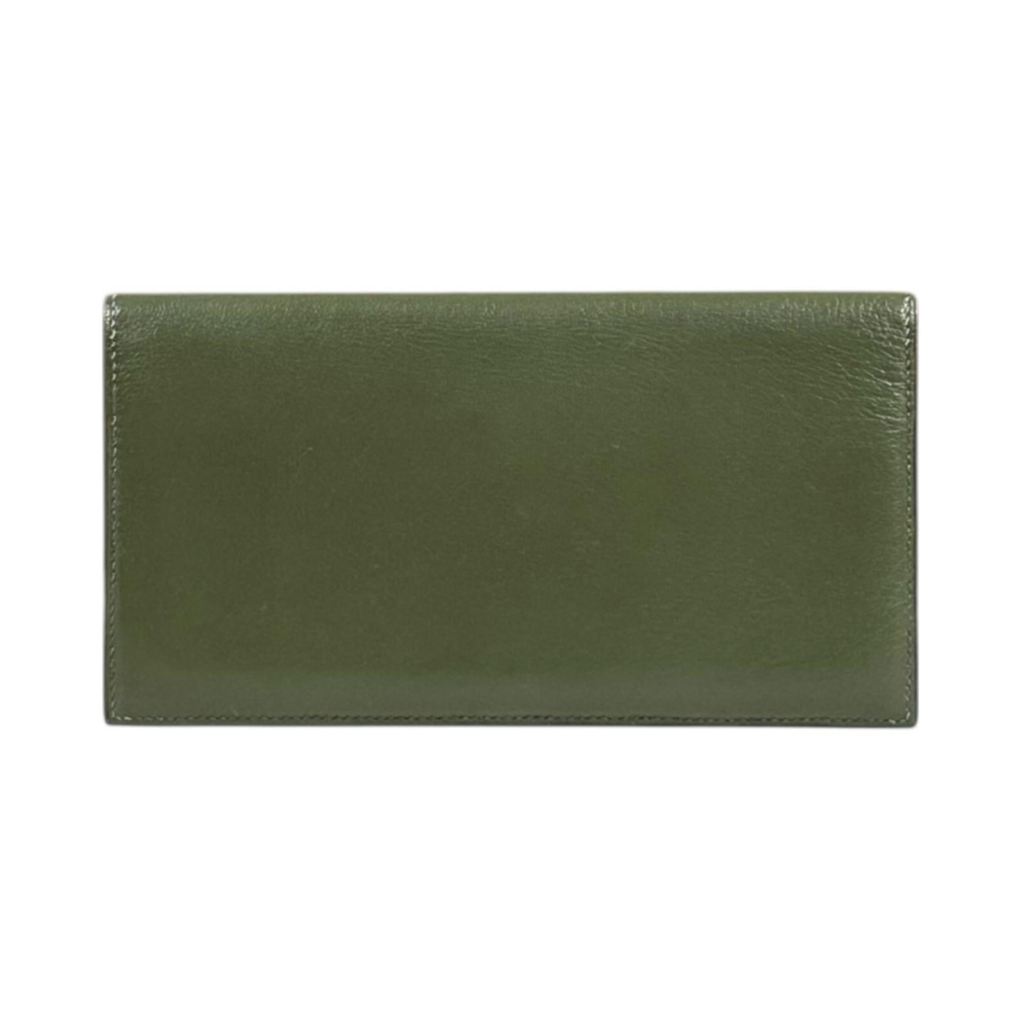 Hermes Green Leather Long Bill Wallet (Bi-Fold) (Pre-Owned)