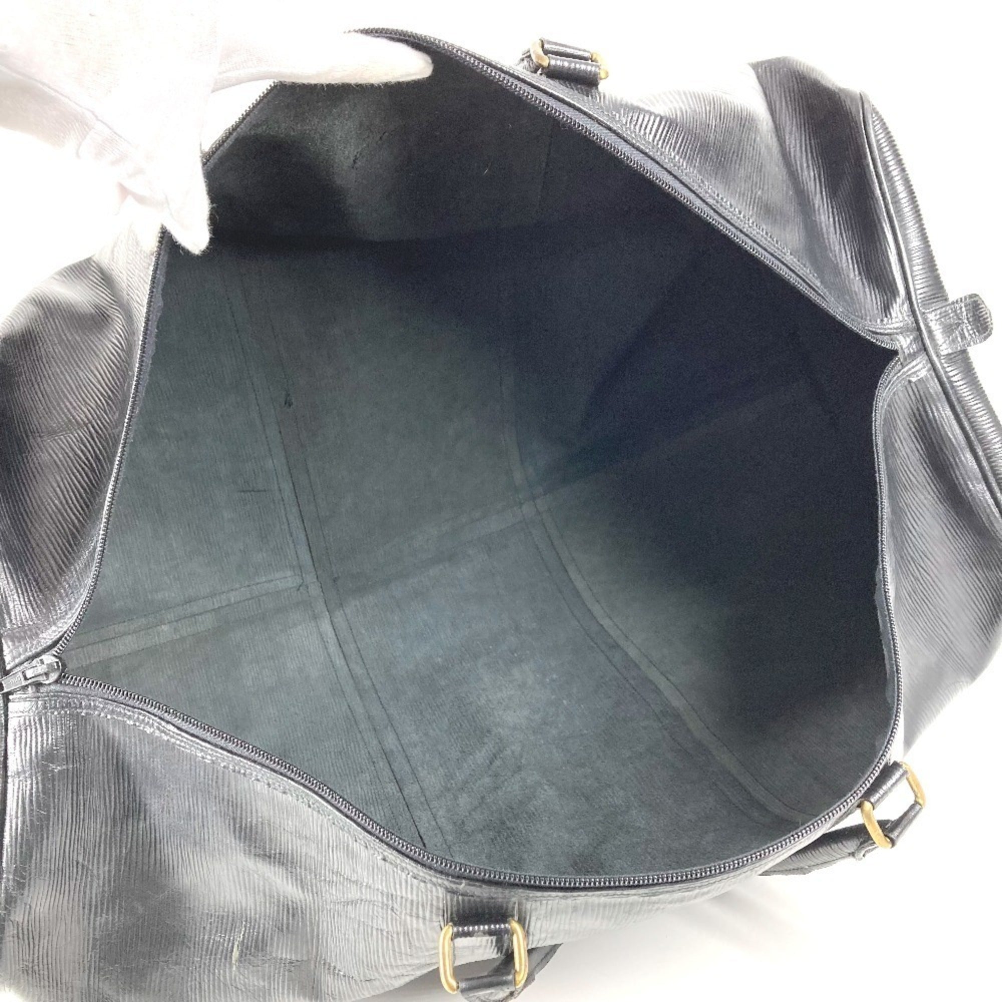Fendi Black Leather Boston Bag Handbag (Pre-Owned)