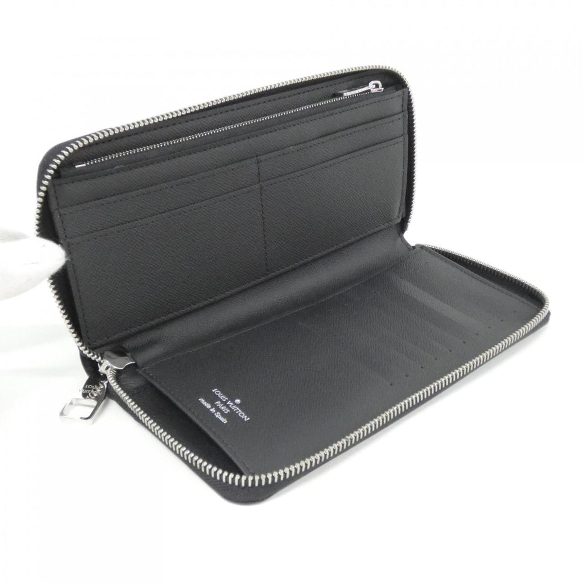 Louis Vuitton Black Leather Long Wallet (Bi-Fold) (Pre-Owned)