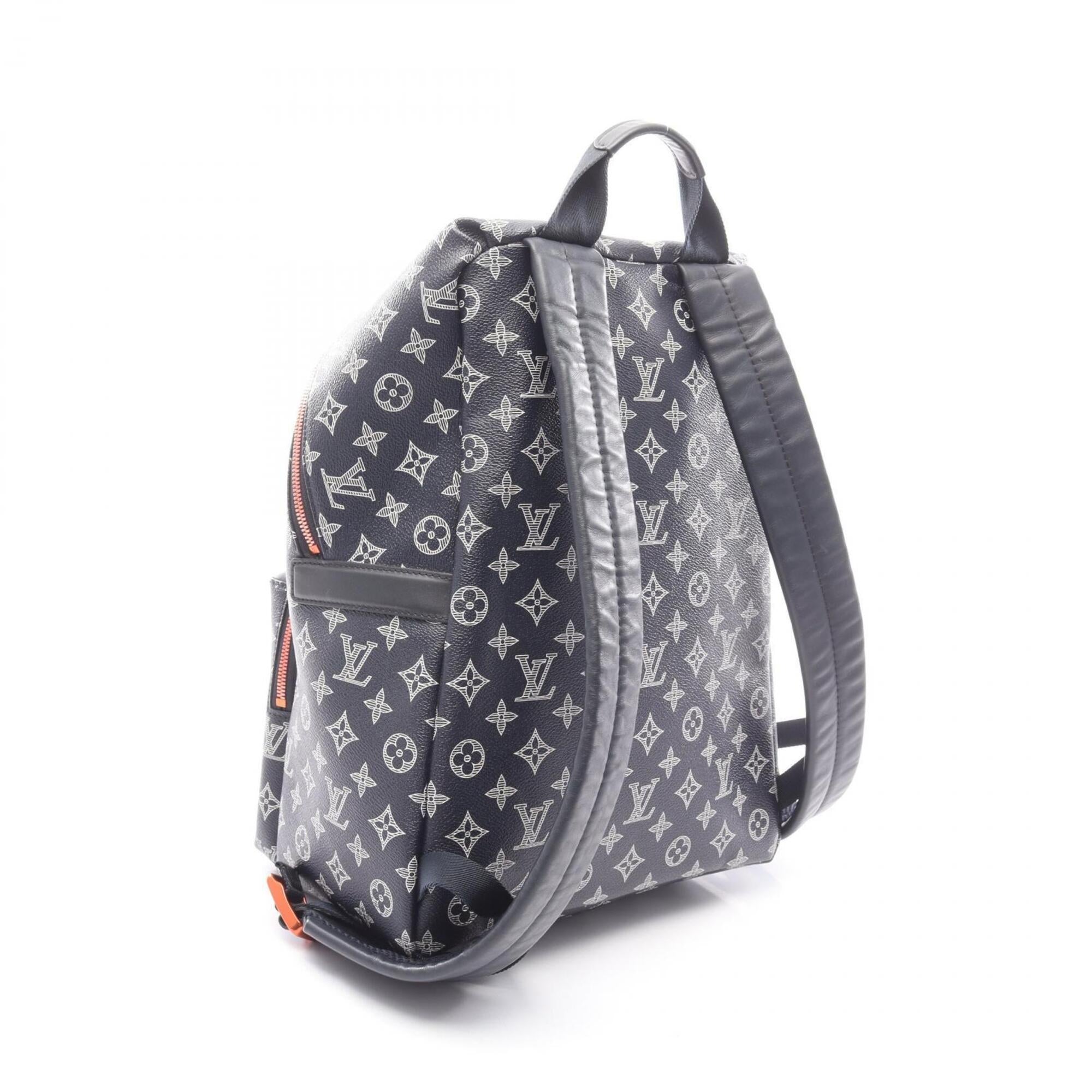 Louis Vuitton Black Red Color White Coated Canvas Leather Backpack (Pre-Owned)
