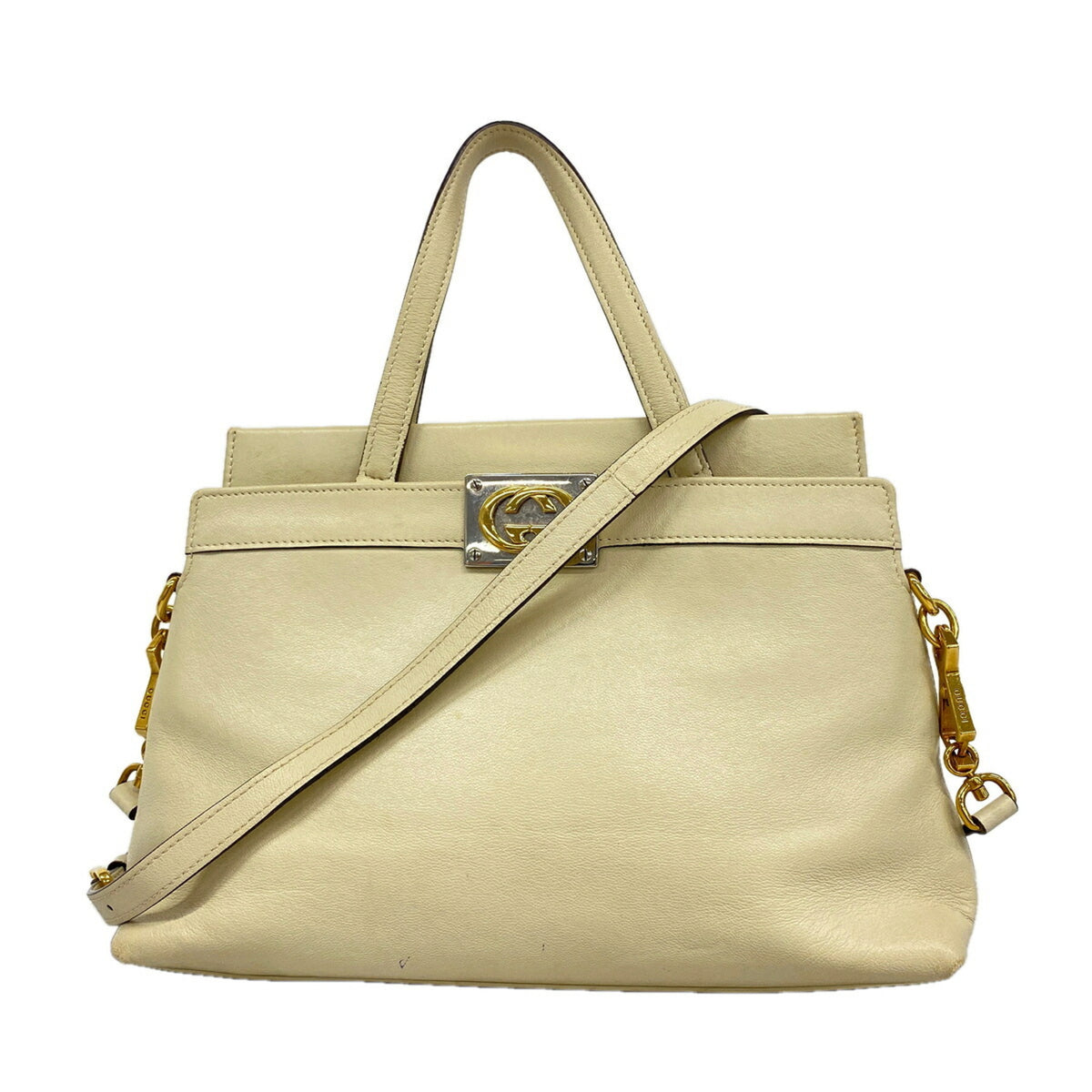Gucci Ivory Leather Handbag (Pre-Owned)