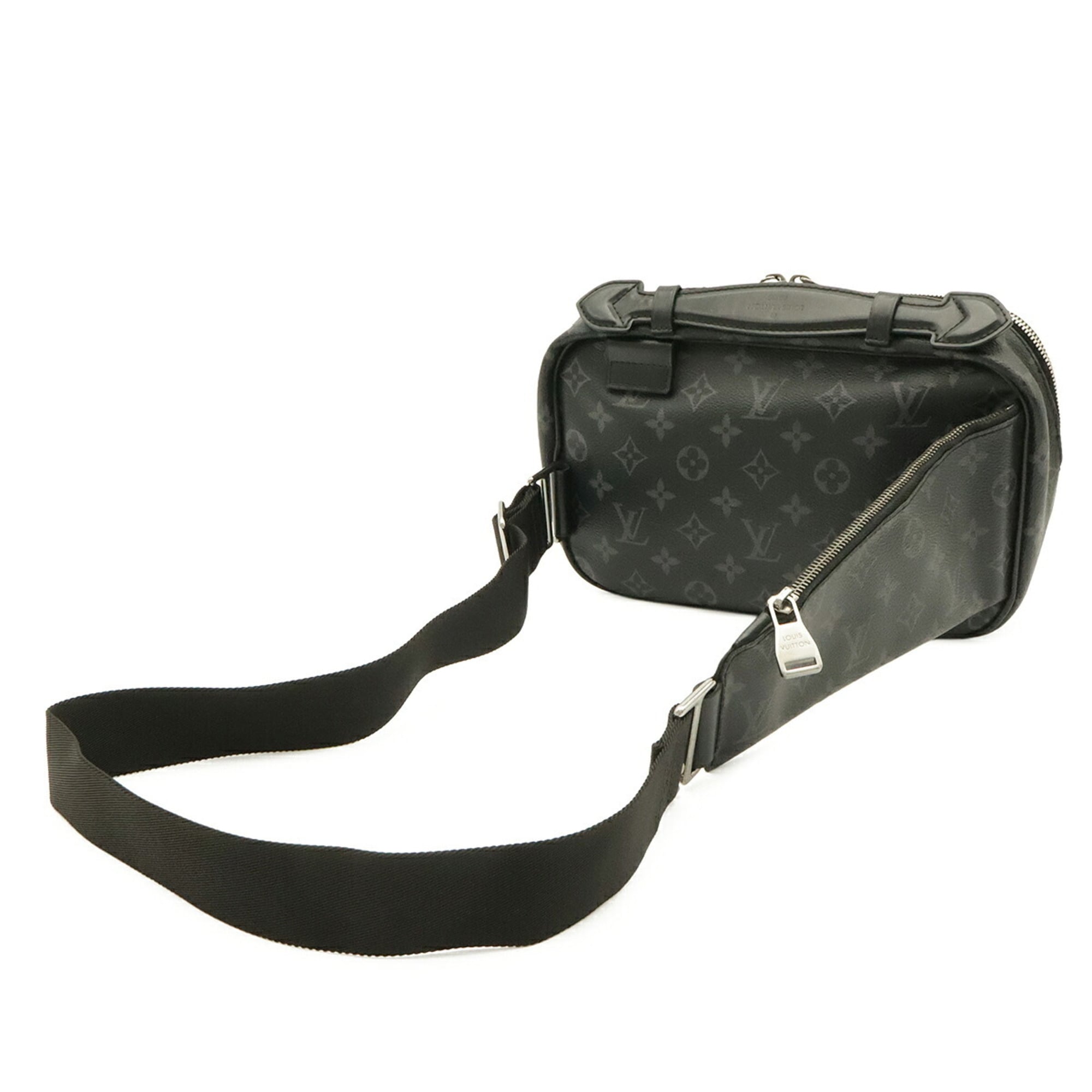 Louis Vuitton Black Gray Monogram Eclipse Canvas Leather Clutch Bag Pouch Sling Bag (Pre-Owned)