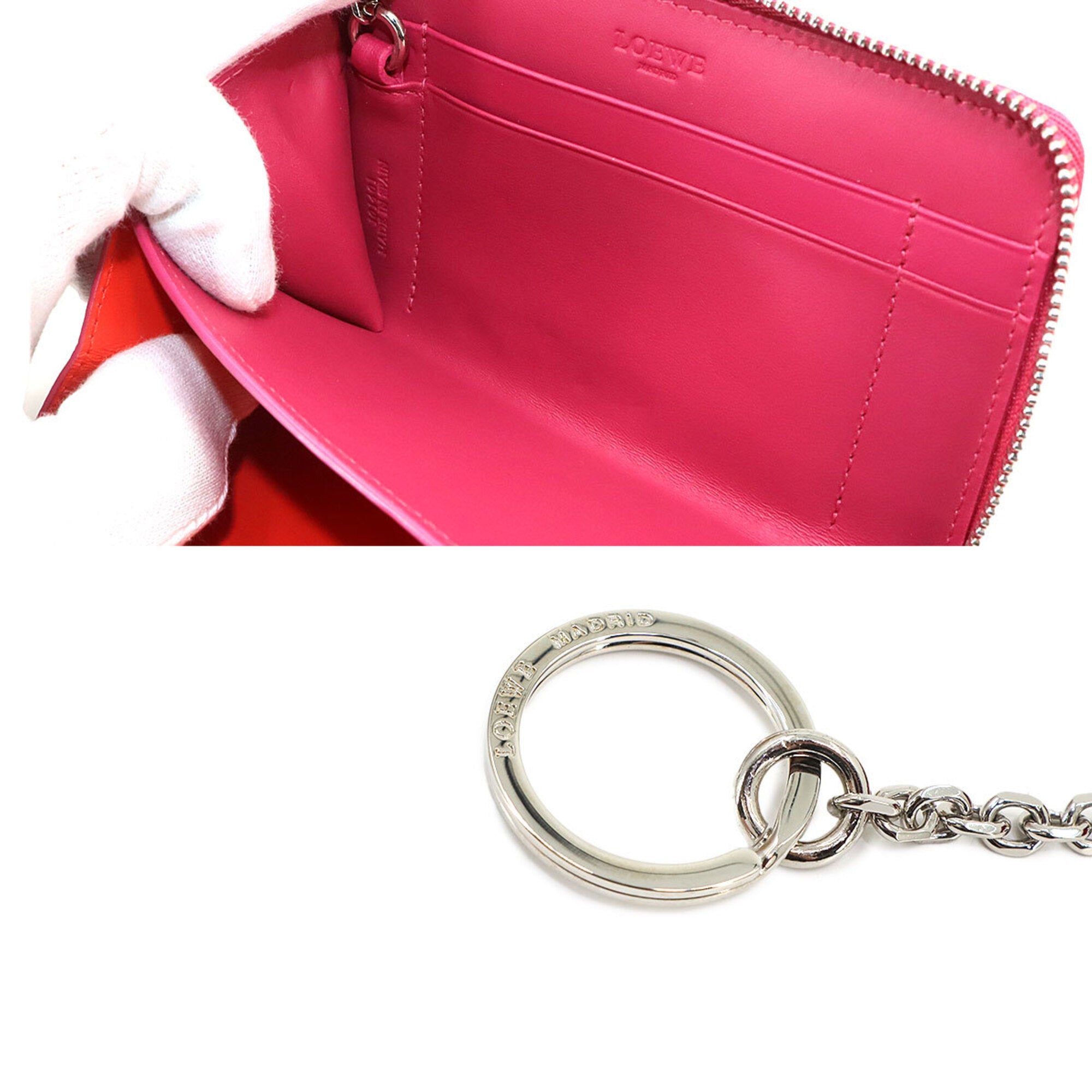 Loewe Pink Leather Coin Purse/Coin Case (Pre-Owned)
