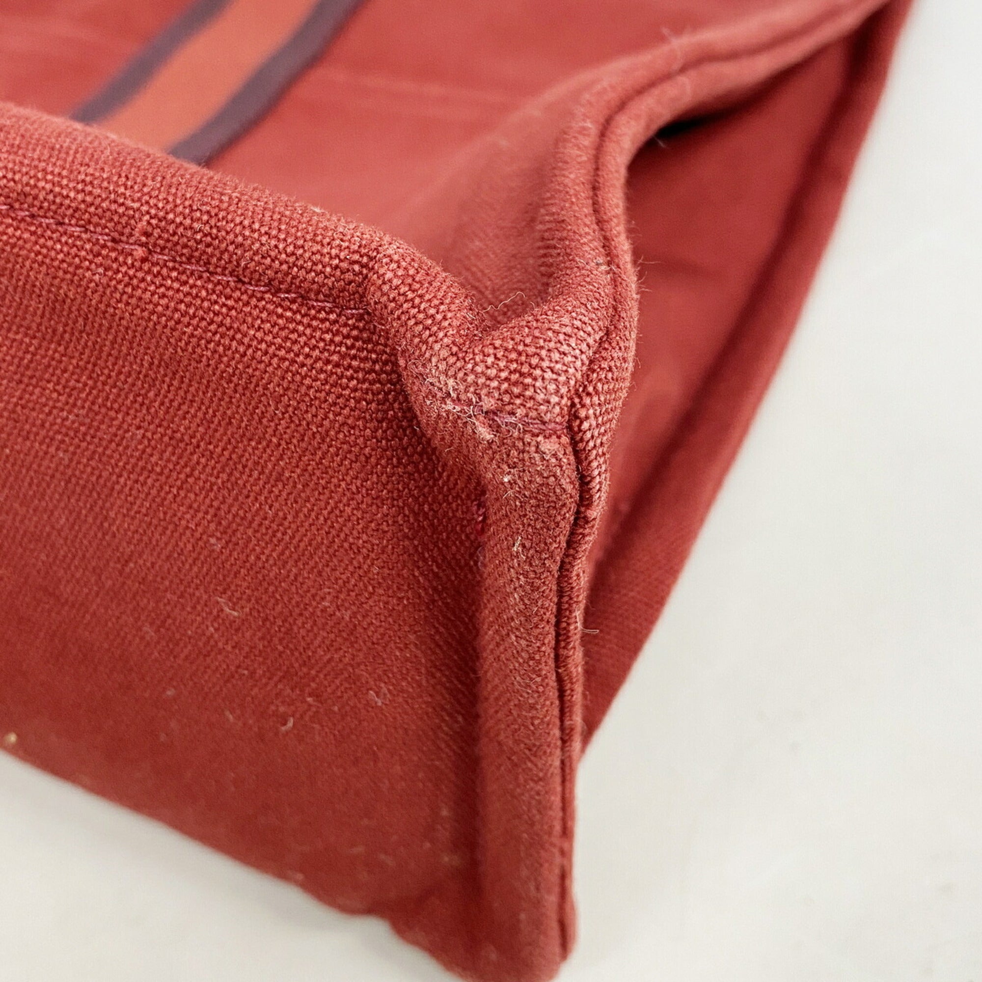 Hermes Red Color Canvas Tote Bag (Pre-Owned)