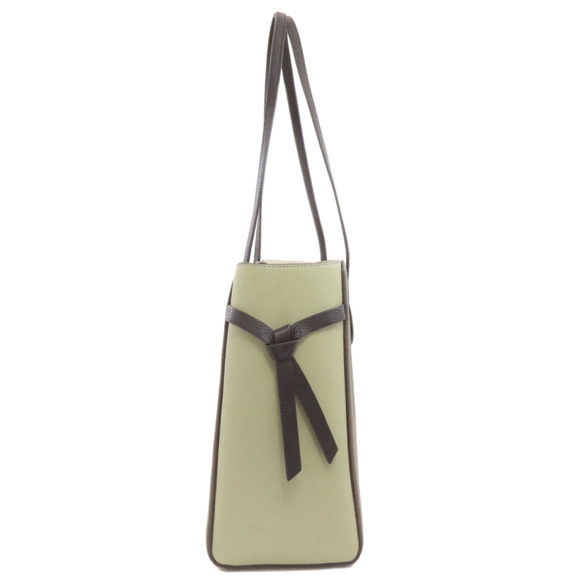 Kate Spade Black Khaki Leather Tote Bag (Pre-Owned)