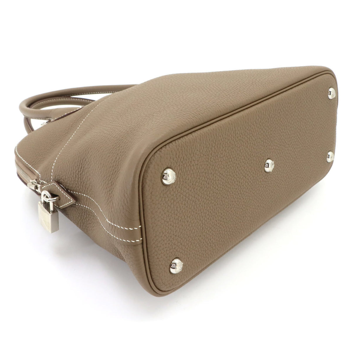 Hermes Etoupe Gray Taurillon Clemence Leather Handbag (Pre-Owned)