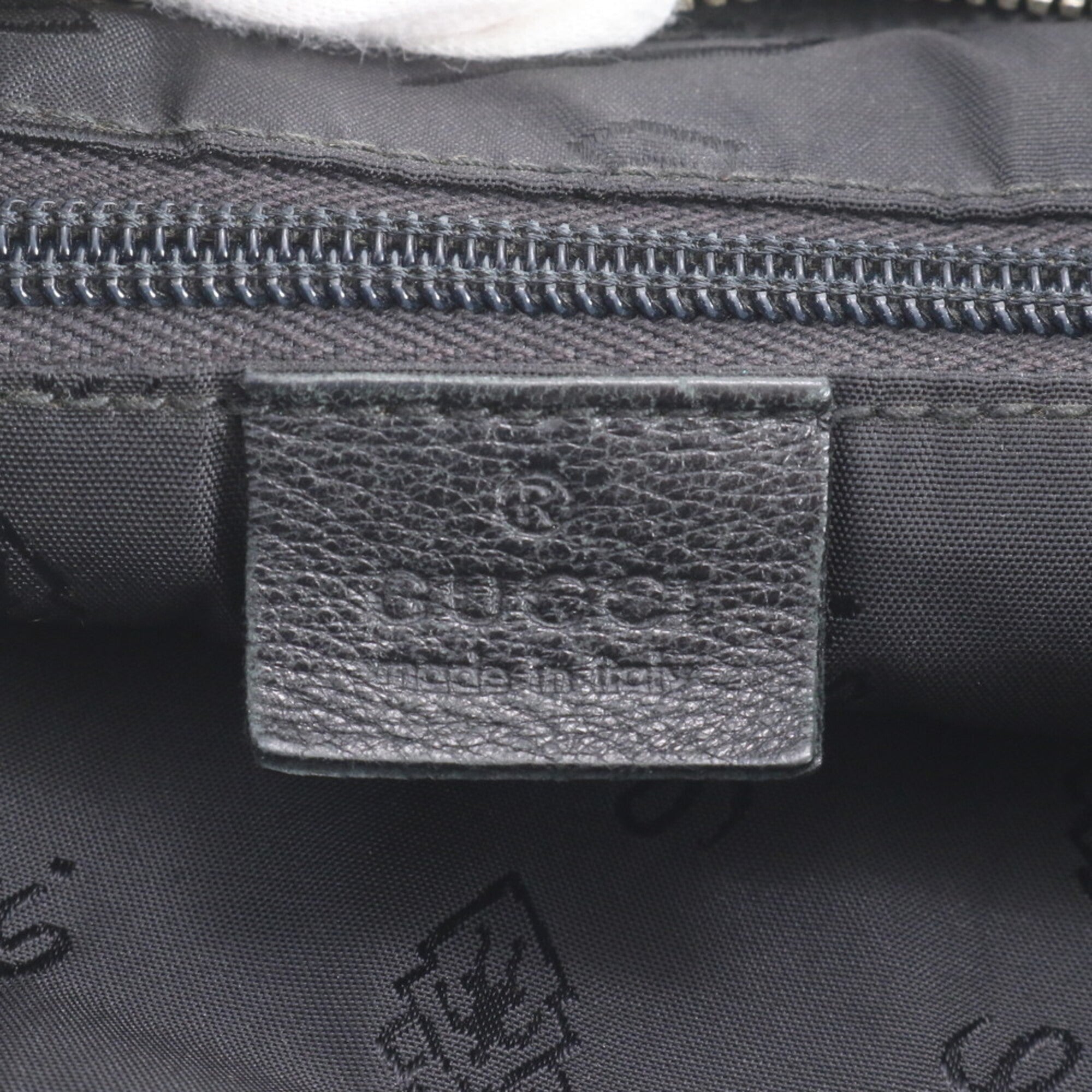 Gucci Black Leather Messenger Bag Shoulder Bag Tote Bag (Pre-Owned)