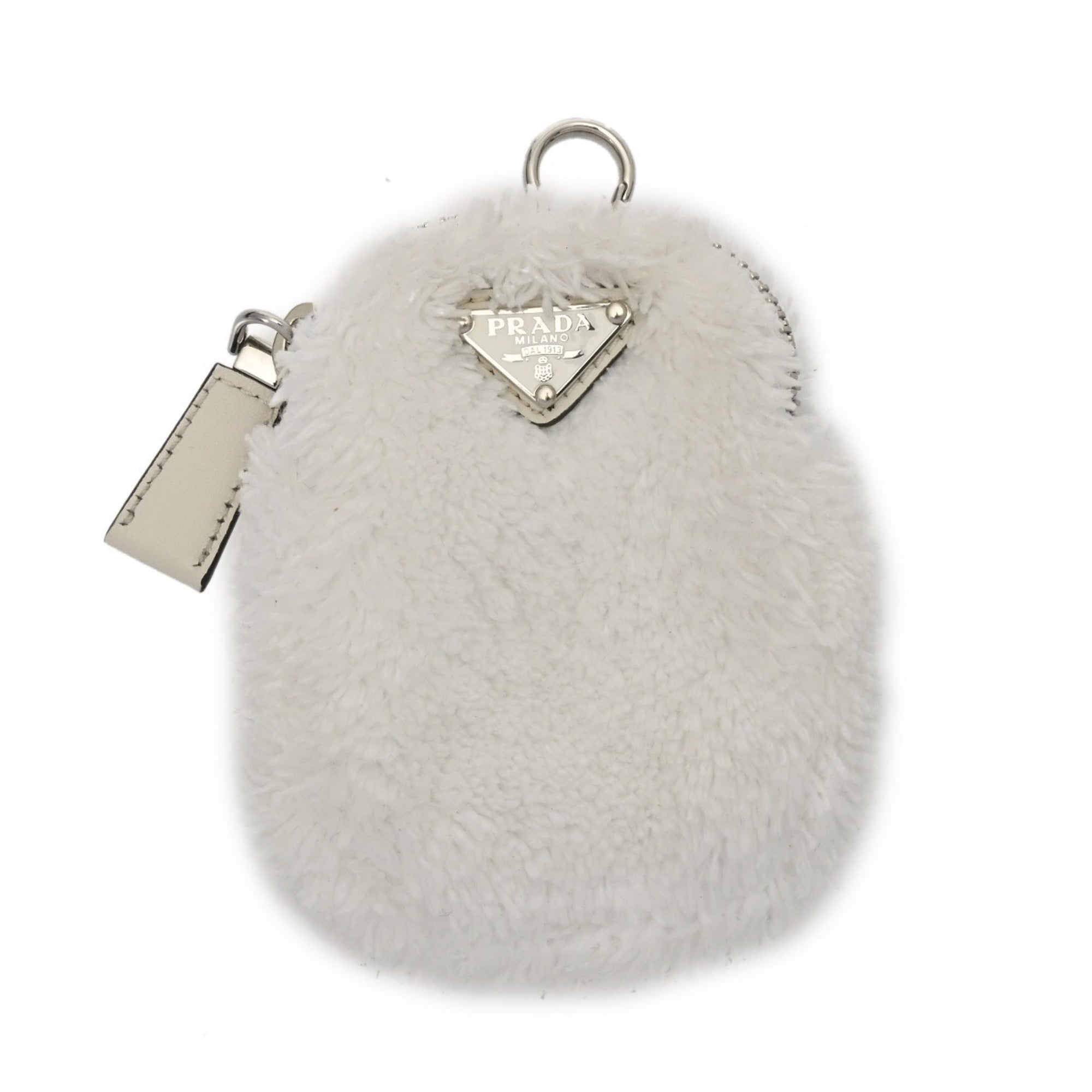 Prada White Pile Fabric Shoulder Bag (Pre-Owned)
