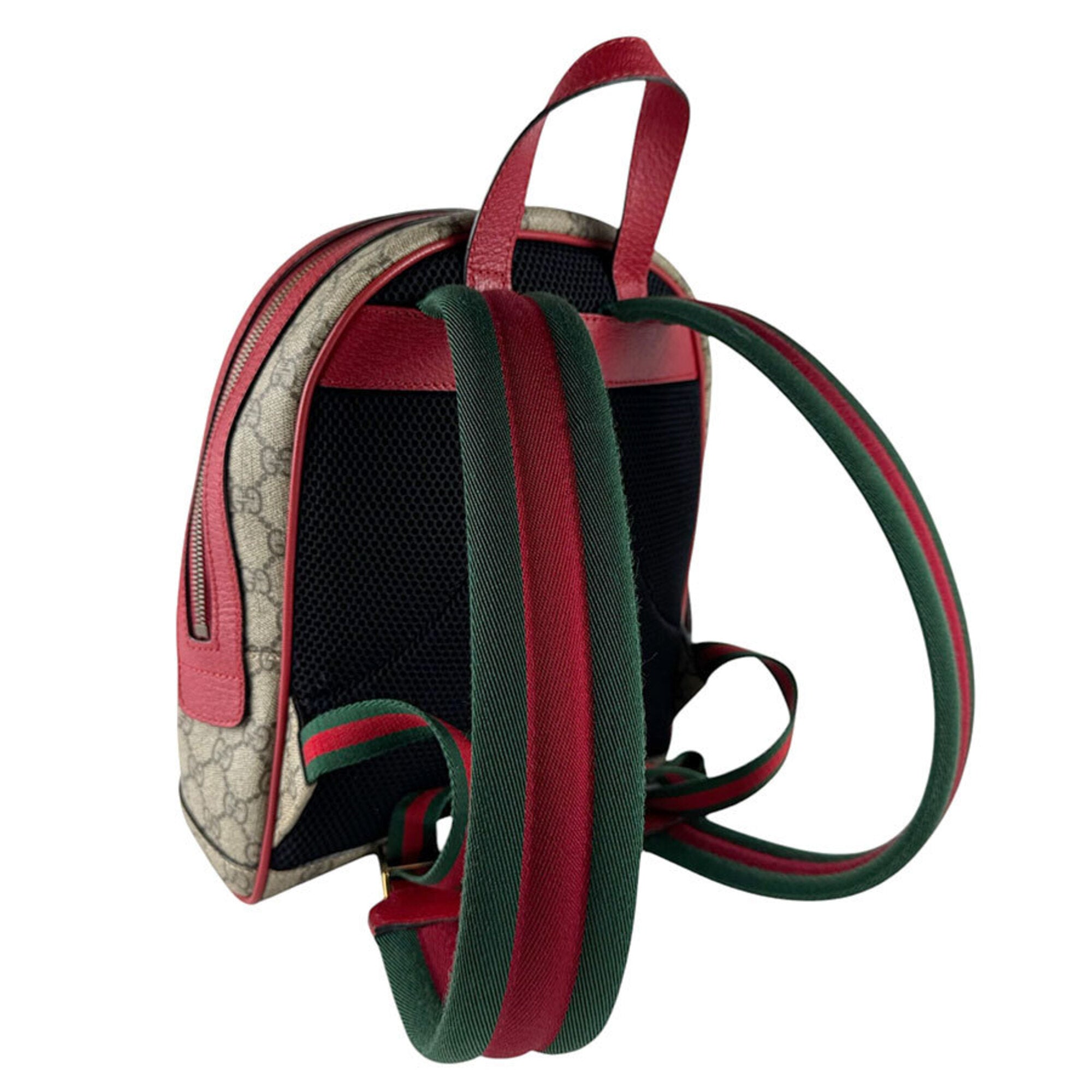 Gucci Brown Pink Red Color Gg Supreme Backpack (Pre-Owned)