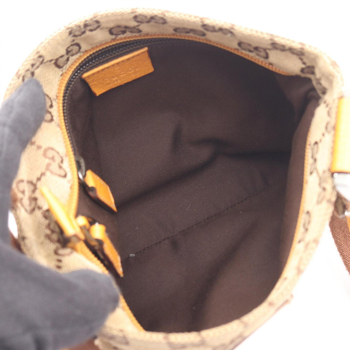 Gucci Gg Canvas Beige Yellow Gg Canvas Leather Handbag Shoulder Bag (Pre-Owned)