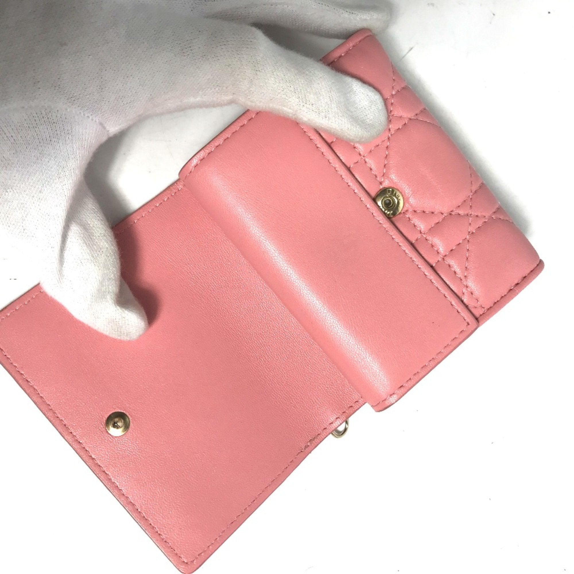 Christian Dior Pink Leather Wallet (Tri-Fold) (Pre-Owned)