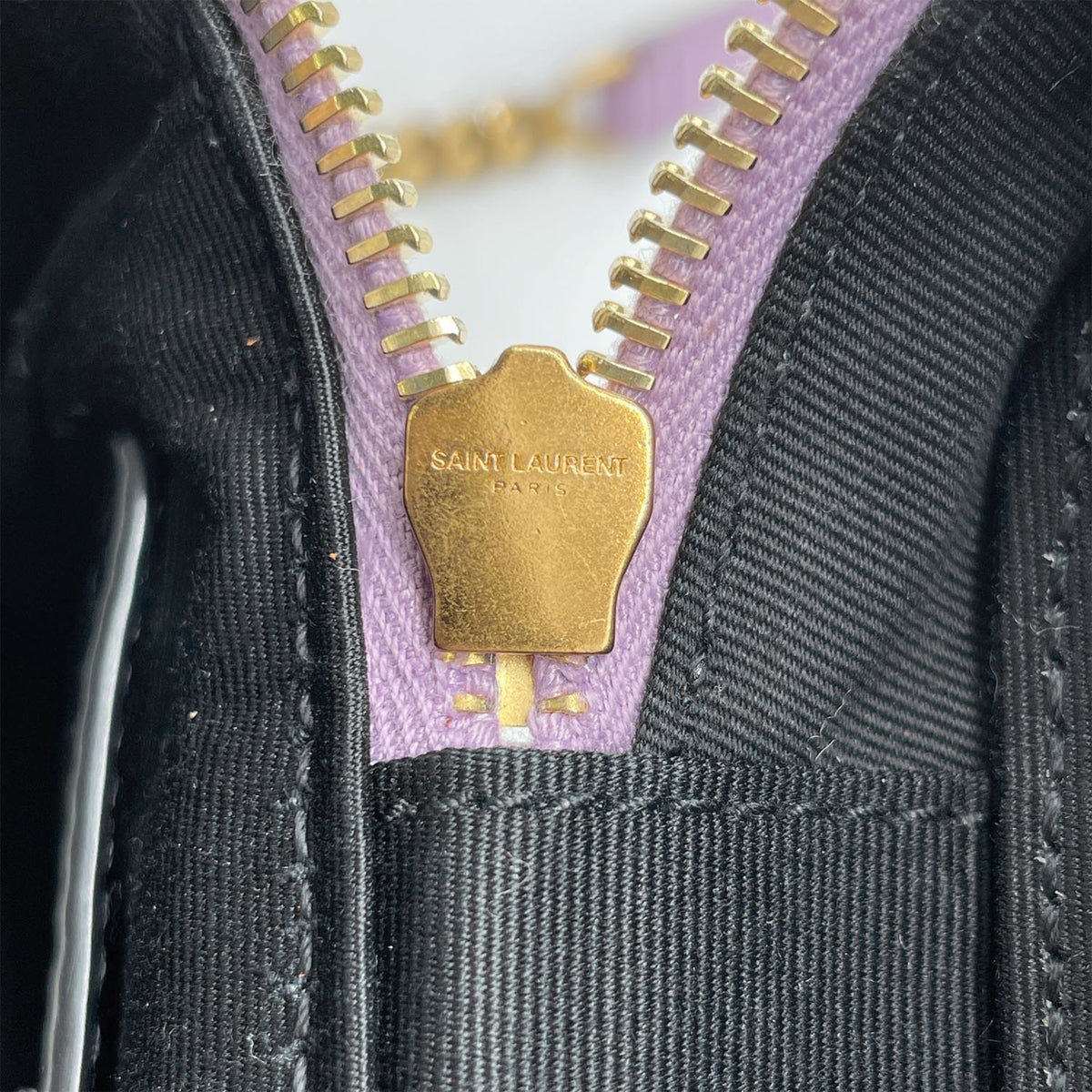 Yves Saint Laurent Purple Denim Shoulder Bag Vanity Bag (Pre-Owned)