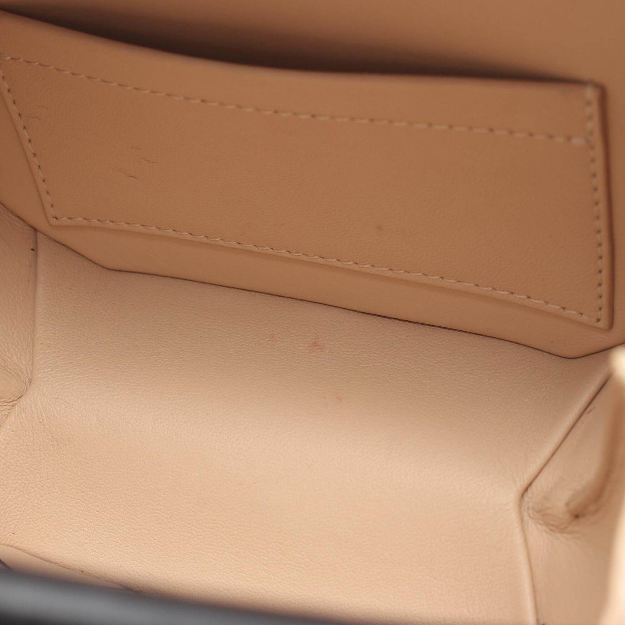 Louis Vuitton Beige Black Leather Handbag (Pre-Owned)