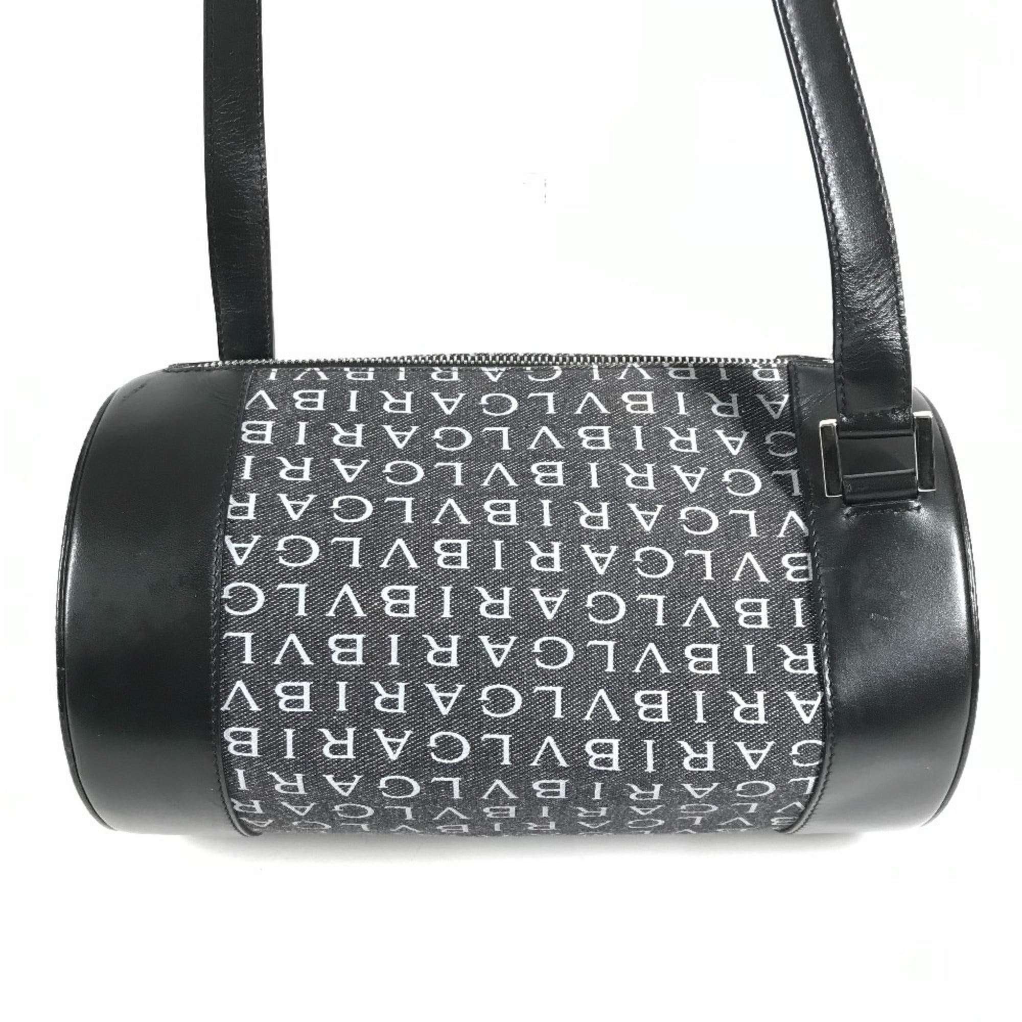 Bvlgari Black Canvas Leather Pochette Shoulder Bag (Pre-Owned)