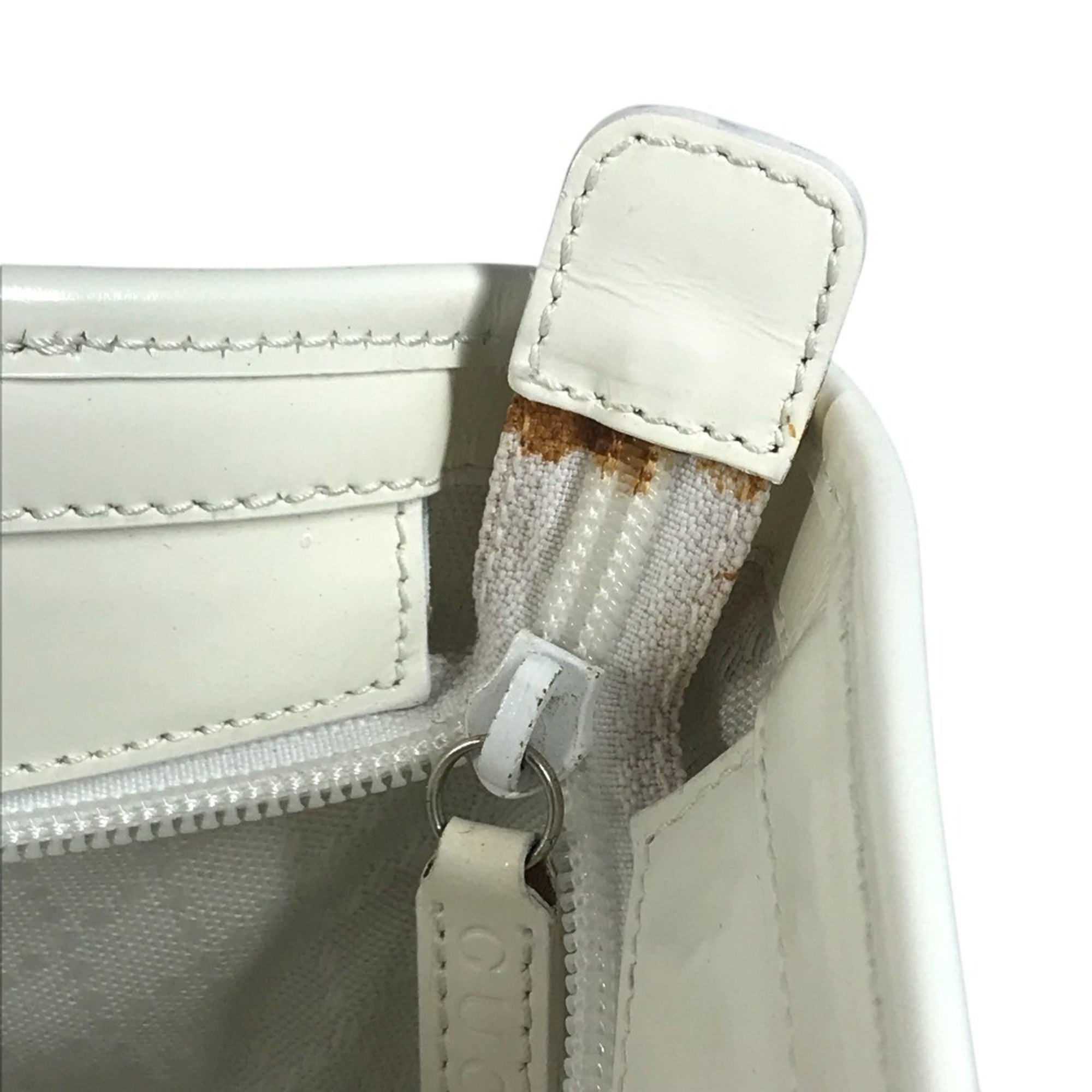 Gucci White Nylon Canvas Leather Boston Bag Shoulder Bag Tote Bag (Pre-Owned)