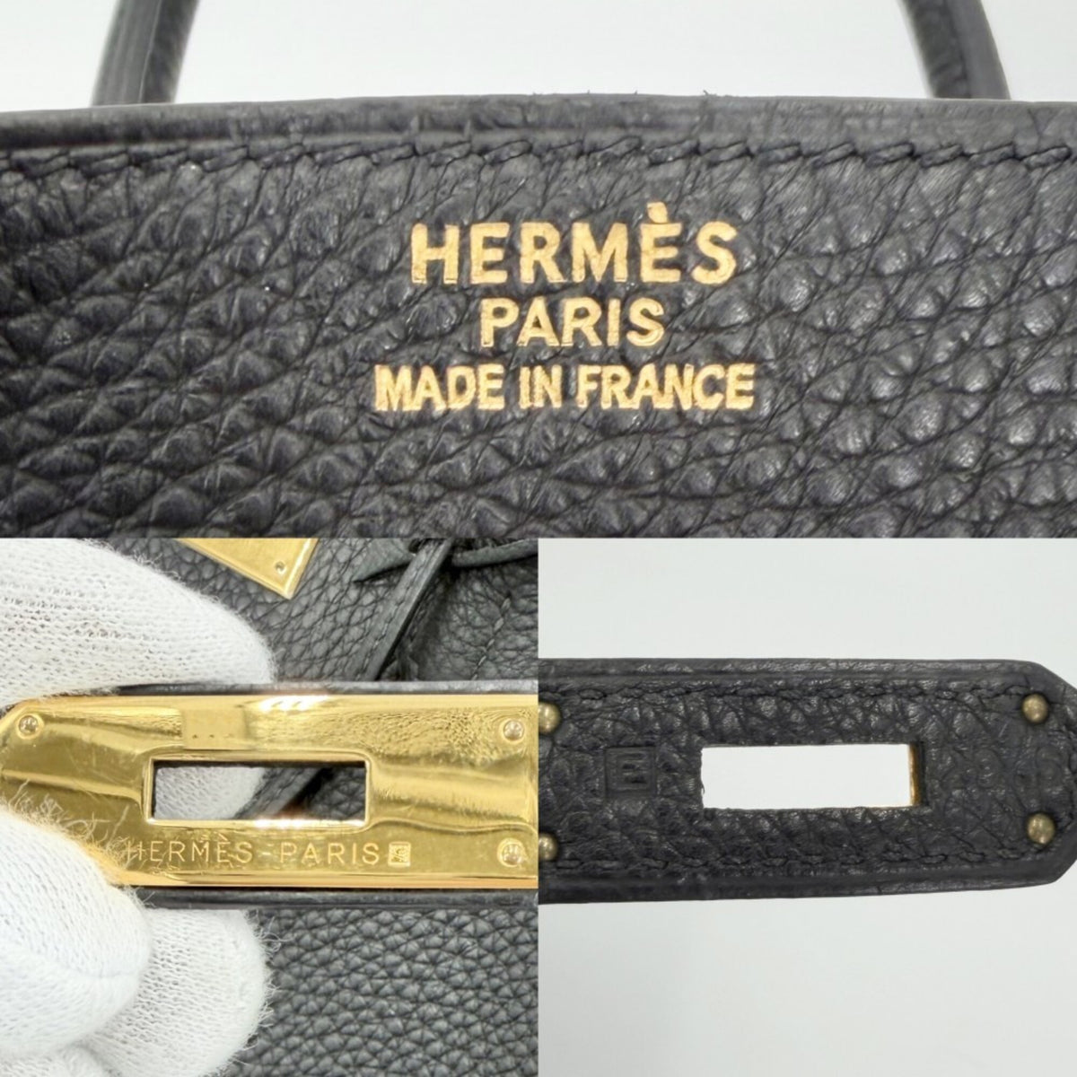 Hermes Black Leather Handbag (Pre-Owned)