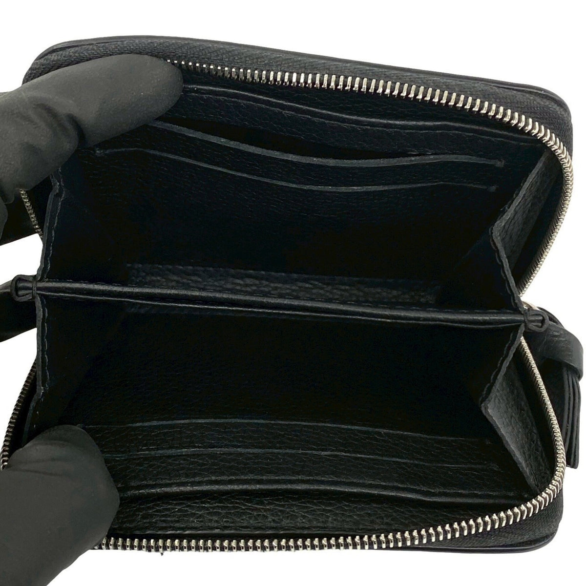 Louis Vuitton Black Leather Coin Purse/Coin Case (Pre-Owned)