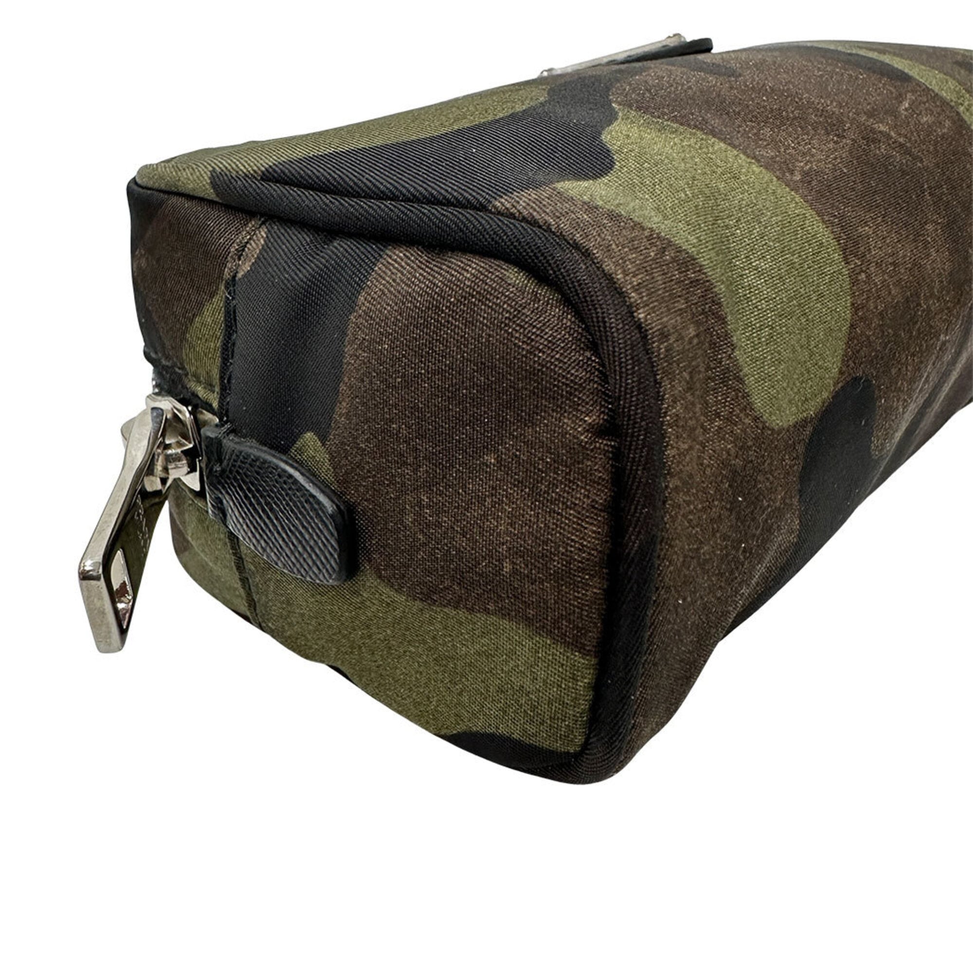 Prada Camouflage Khaki Nylon Handbag Pouch (Pre-Owned)
