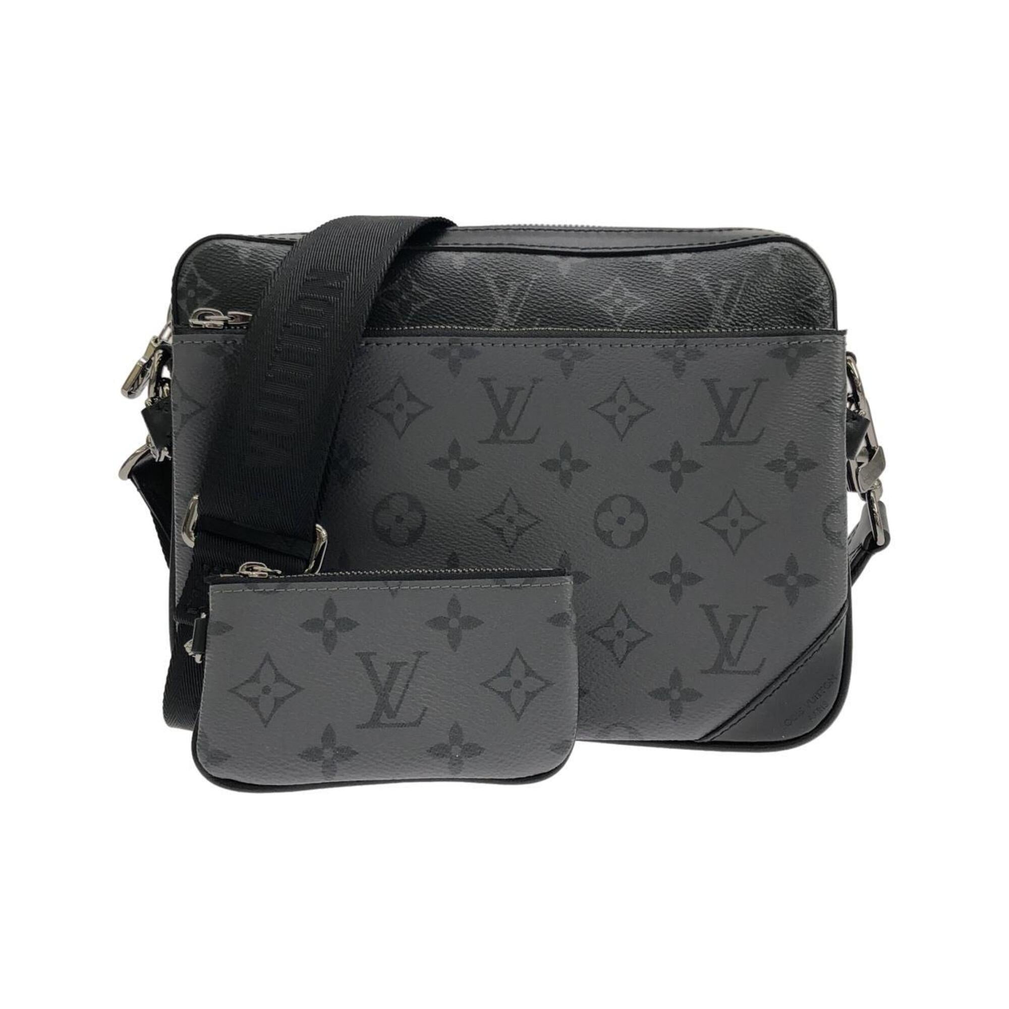 Louis Vuitton Black Gris Coated Canvas Pouch Shoulder Bag (Pre-Owned)