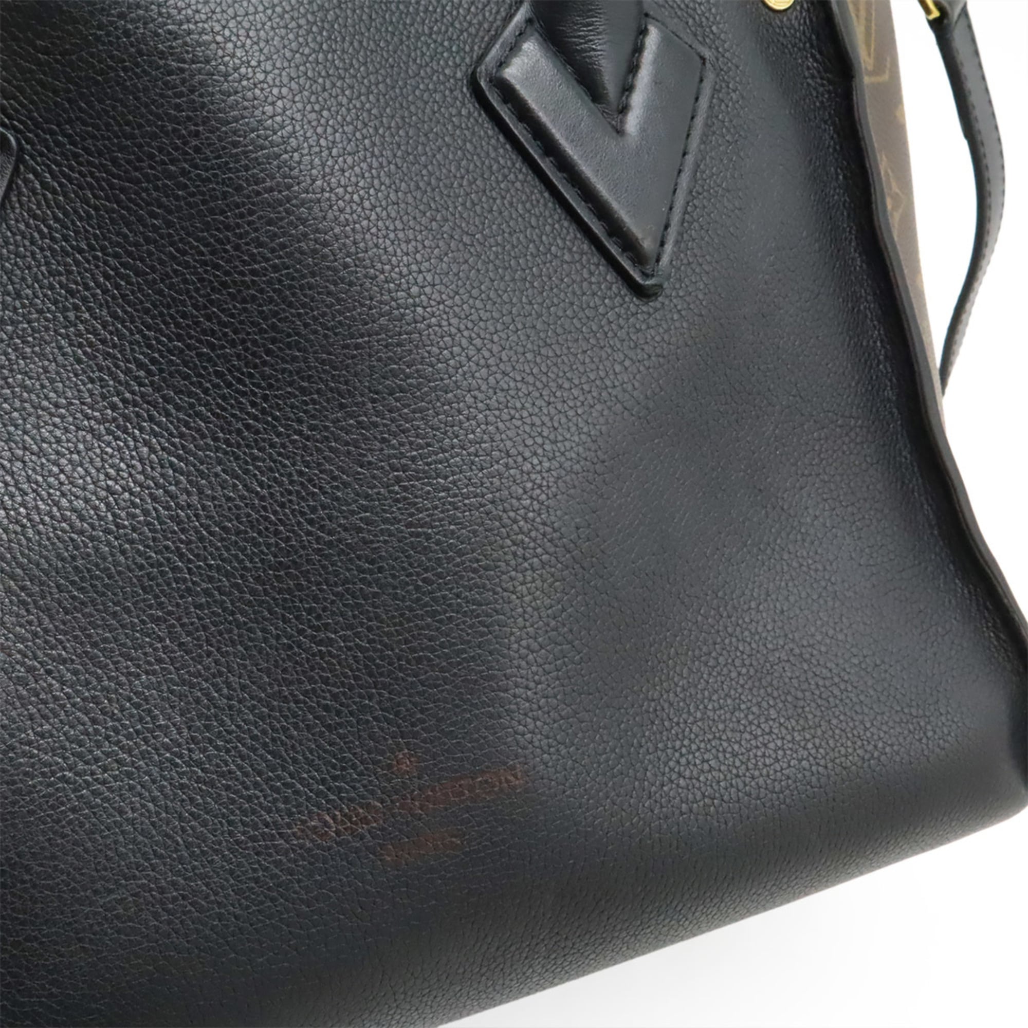 Louis Vuitton Monogram Black Noir Monogram Leather Handbag Shoulder Bag (Pre-Owned)