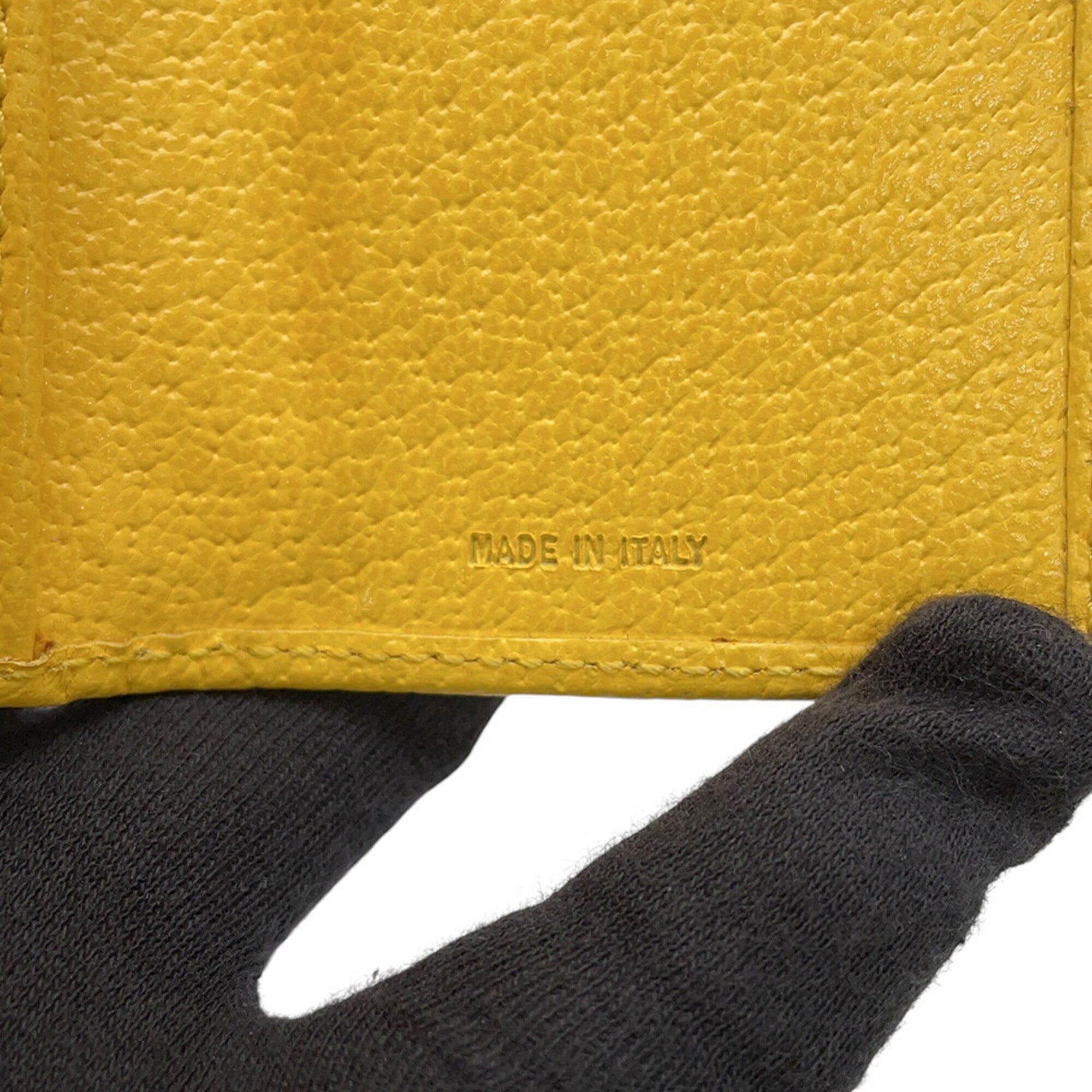 Fendi Zucca Yellow Nylon Canvas Leather Wallet (Tri-Fold) (Pre-Owned)