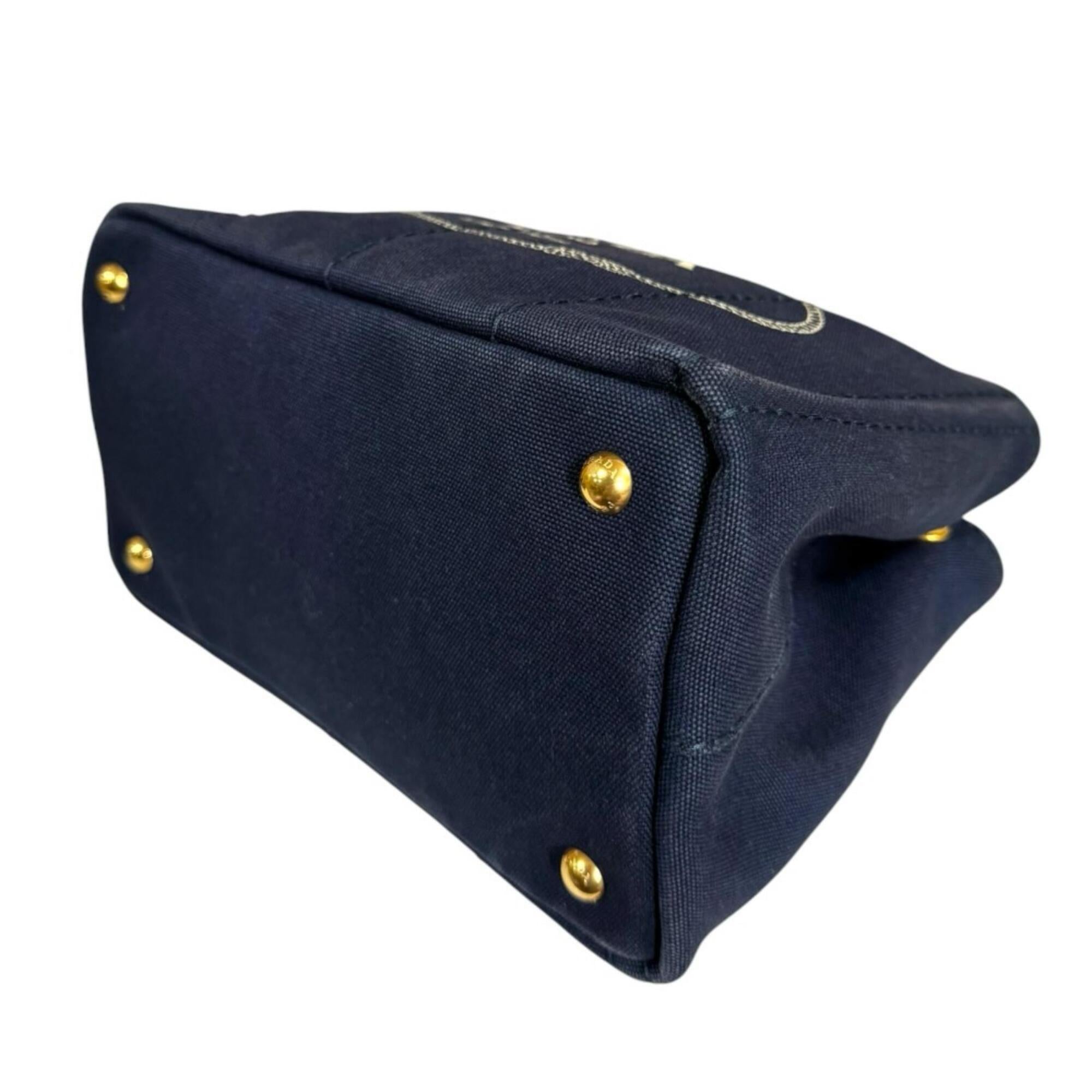 Prada Navy Canvas Shoulder Bag (Pre-Owned)