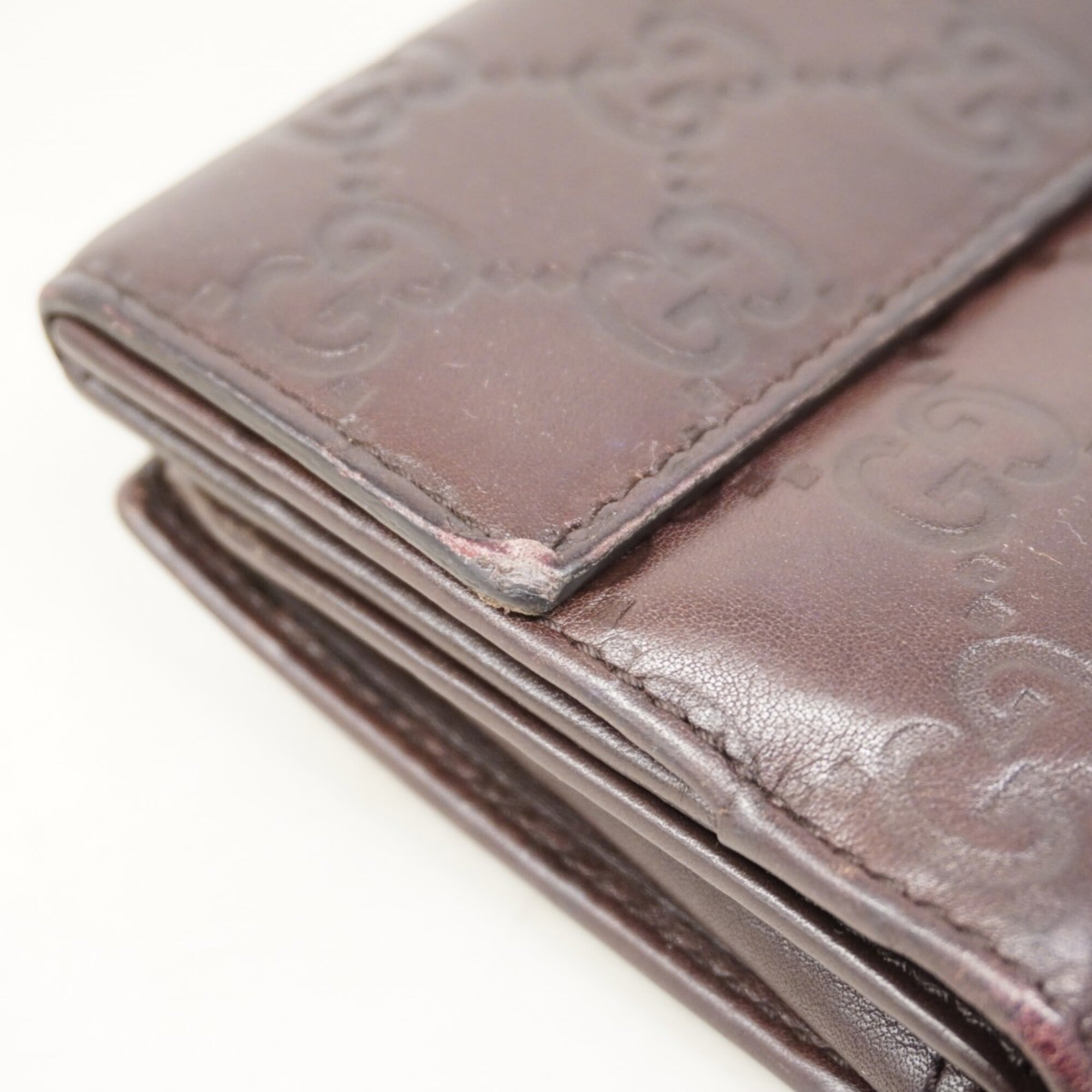 Gucci Brown Leather Long Wallet (Bi-Fold) (Pre-Owned)