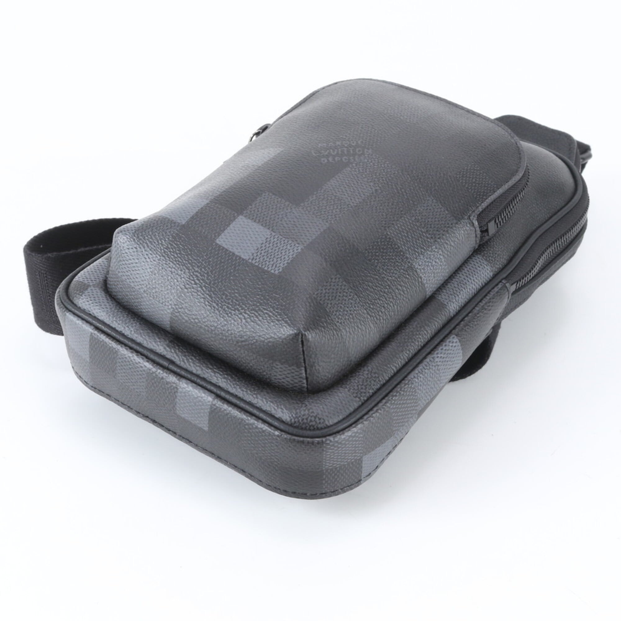 Louis Vuitton Noir Leather Coated Canvas Sling Bag (Pre-Owned)