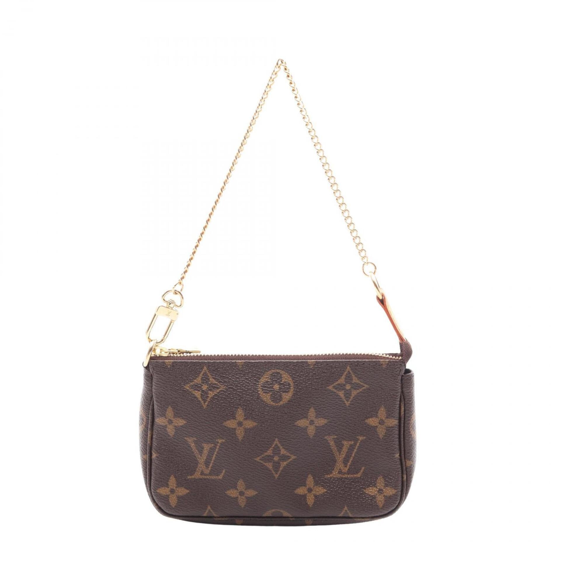 Louis Vuitton Brown Coated Canvas Leather Handbag Pochette (Pre-Owned)