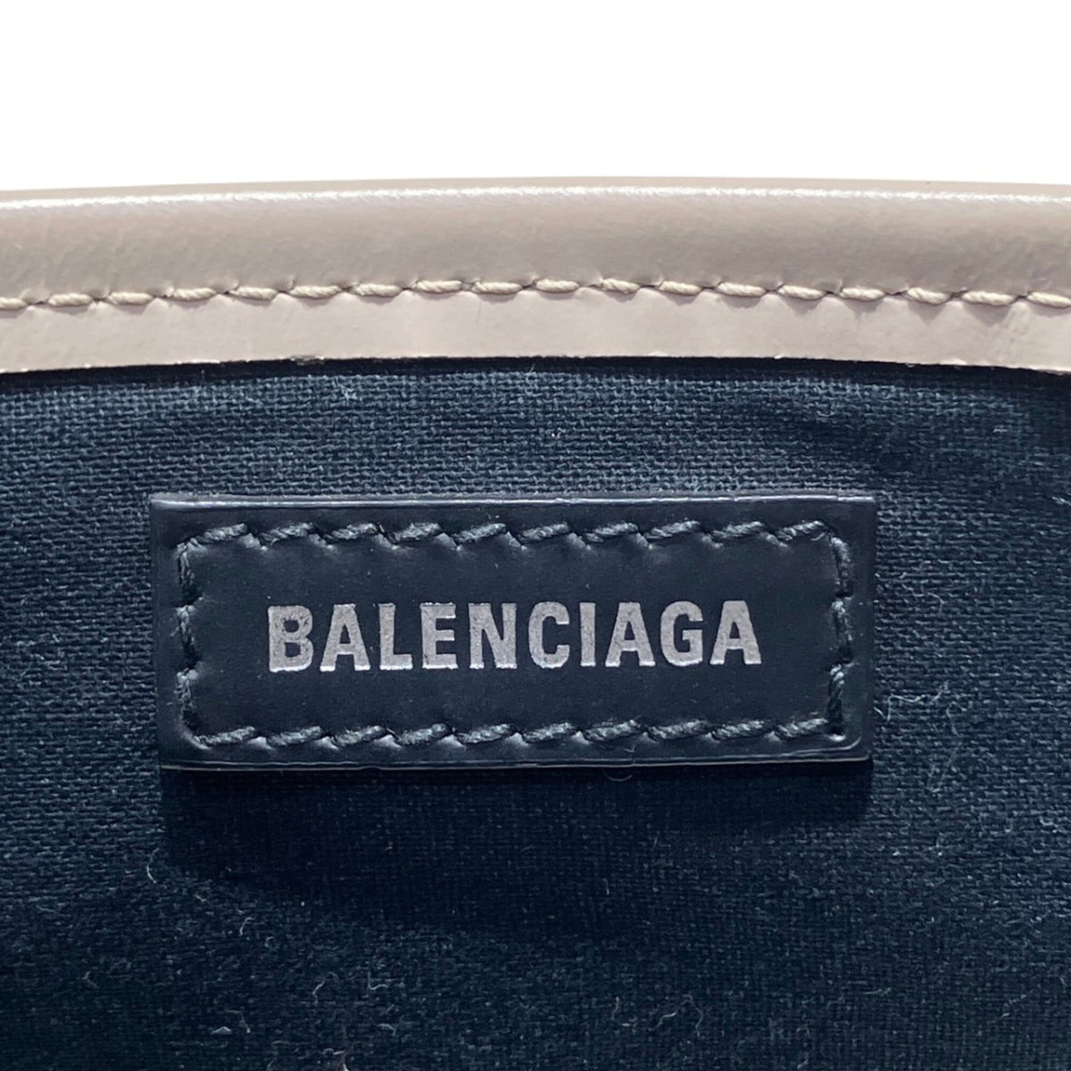 Balenciaga Ivory Canvas Leather Handbag Pouch (Pre-Owned)