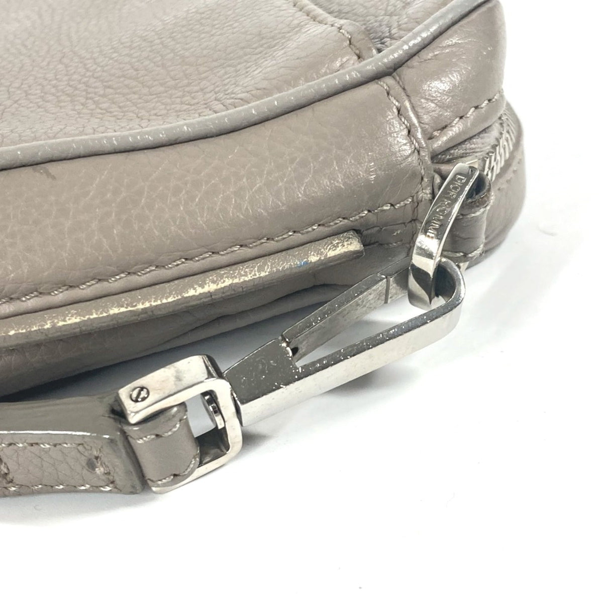 Christian Dior Gray Leather Clutch Bag (Pre-Owned)