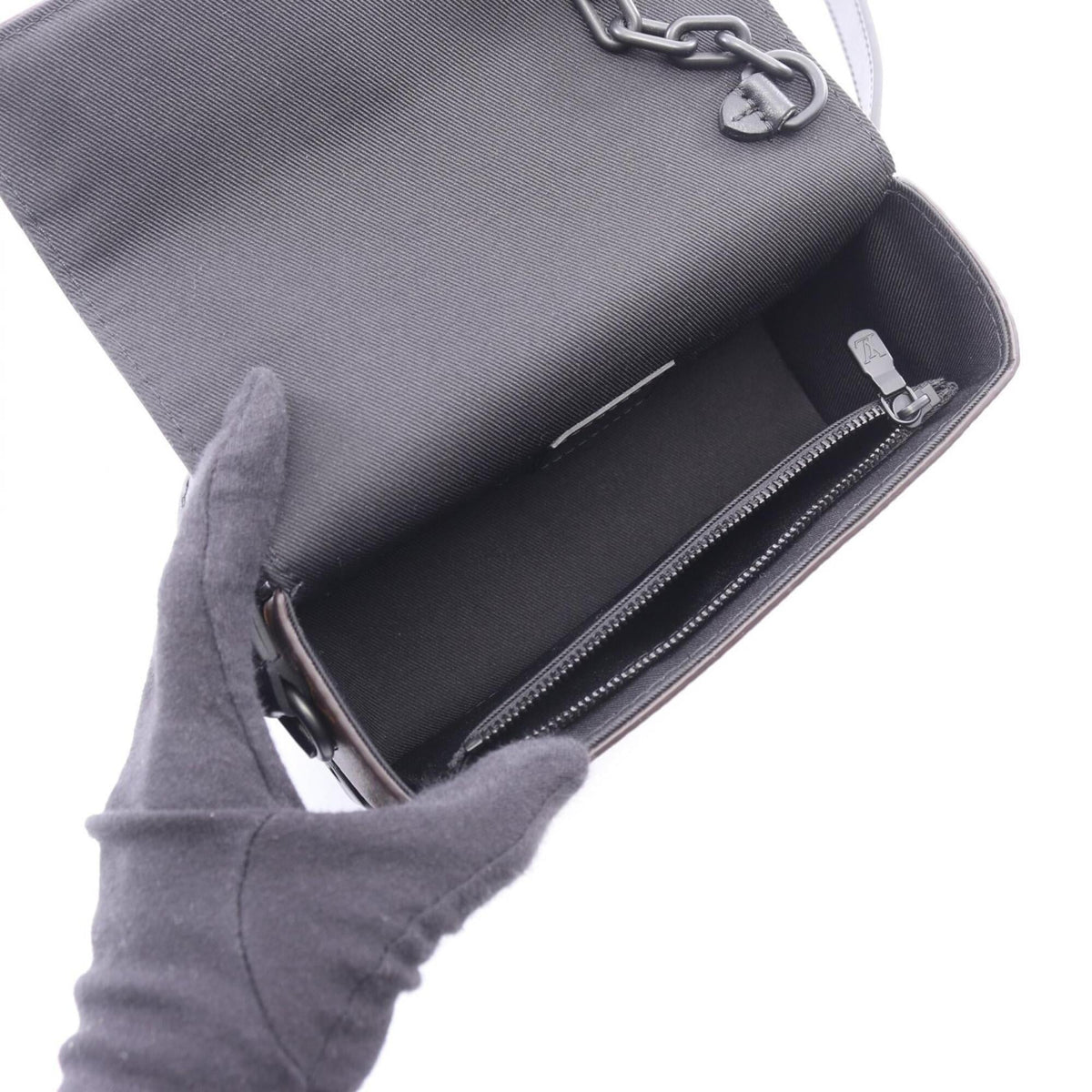 Louis Vuitton Black Brown Pvc Coated Canvas Leather Handbag Shoulder Bag (Pre-Owned)