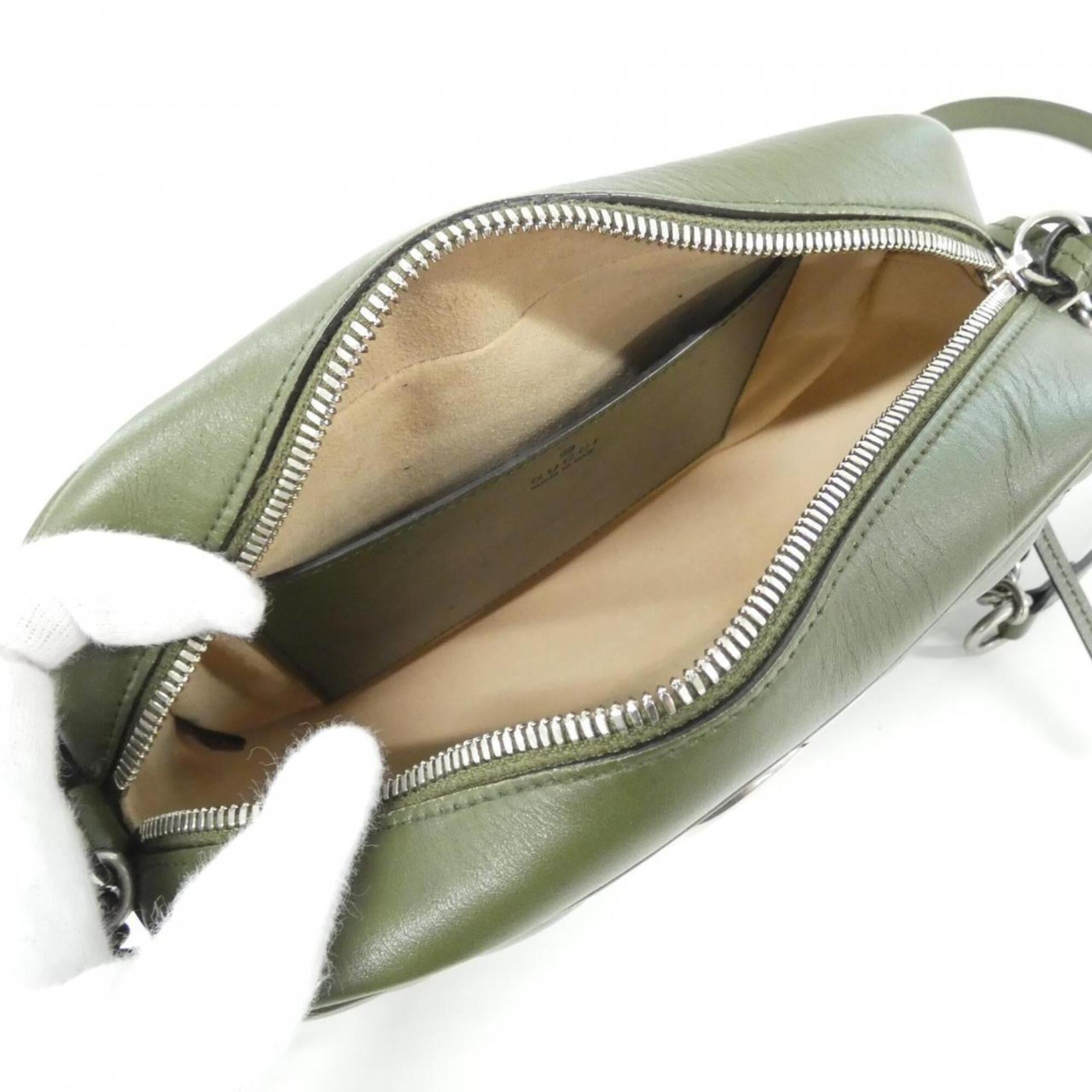 Gucci Green Leather Shoulder Bag (Pre-Owned)