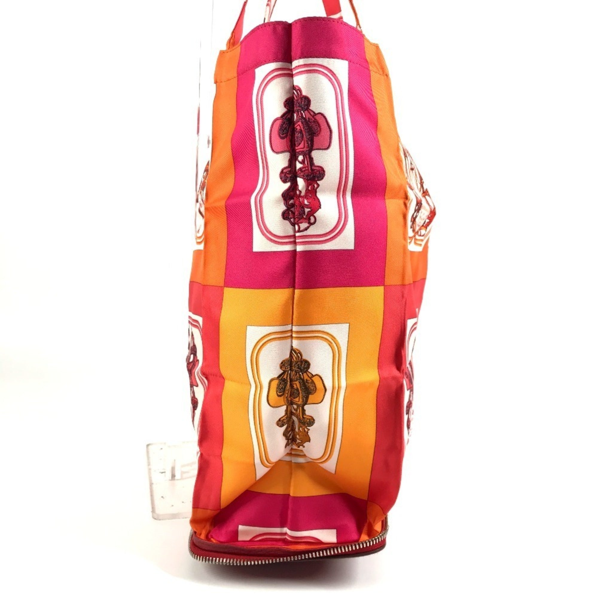Hermes Red Color Silk Leather Eco-Bag Handbag Shoulder Bag Tote Bag (Pre-Owned)