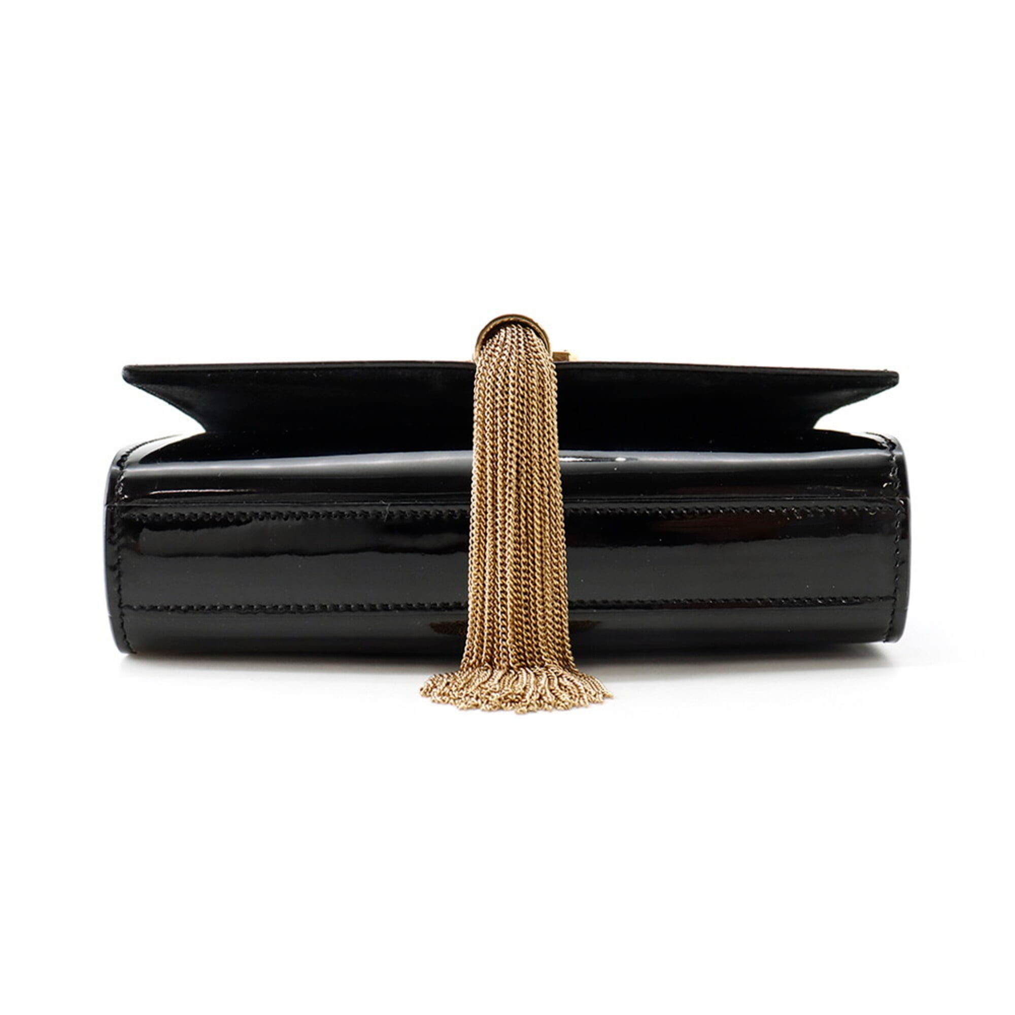 Yves Saint Laurent Black Patent Leather Handbag Shoulder Bag (Pre-Owned)