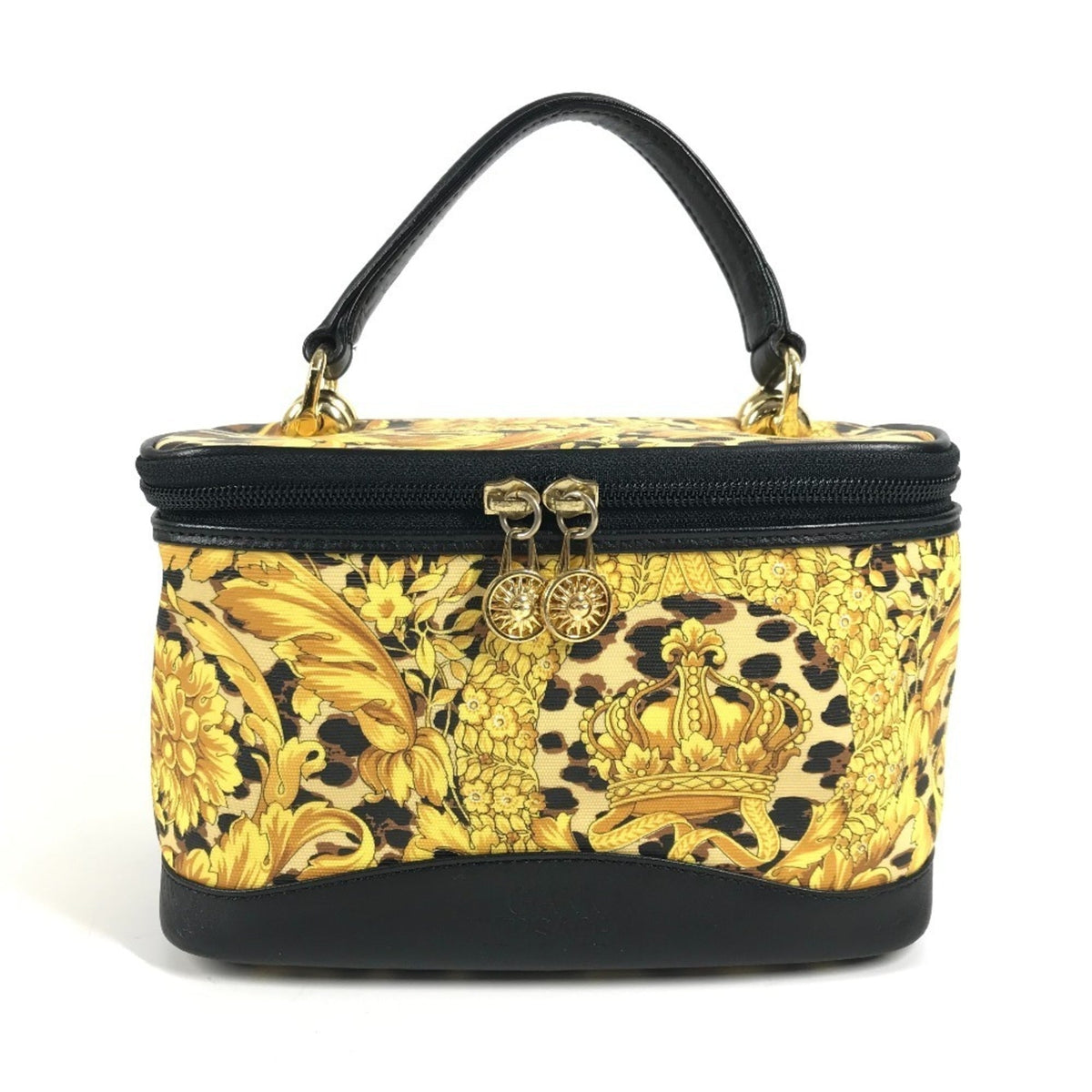 Versace Black Yellow Handbag Pouch (Pre-Owned)