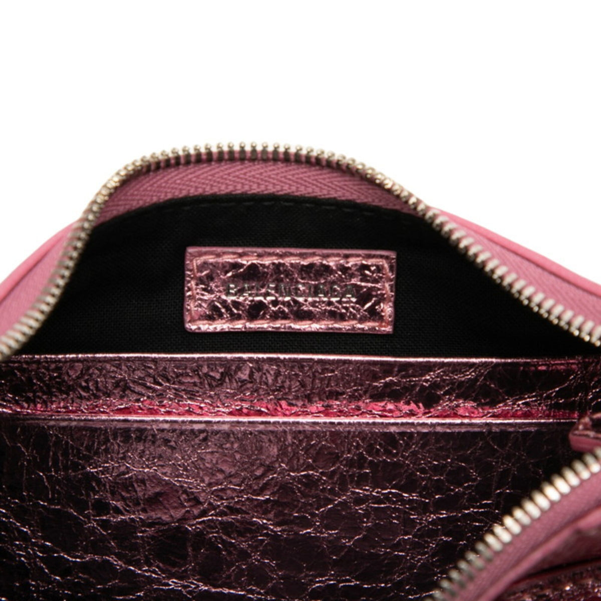 Balenciaga Metallic Pink Leather Rhinestone Handbag Shoulder Bag (Pre-Owned)