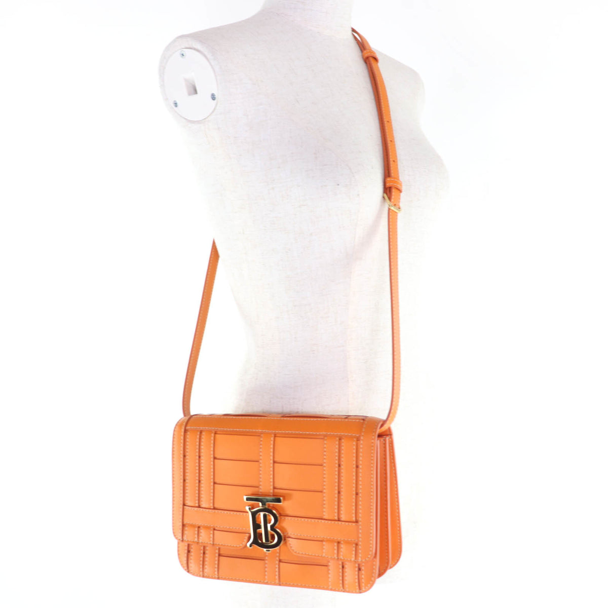 Burberry Orange Leather Clutch Bag Shoulder Bag (Pre-Owned)