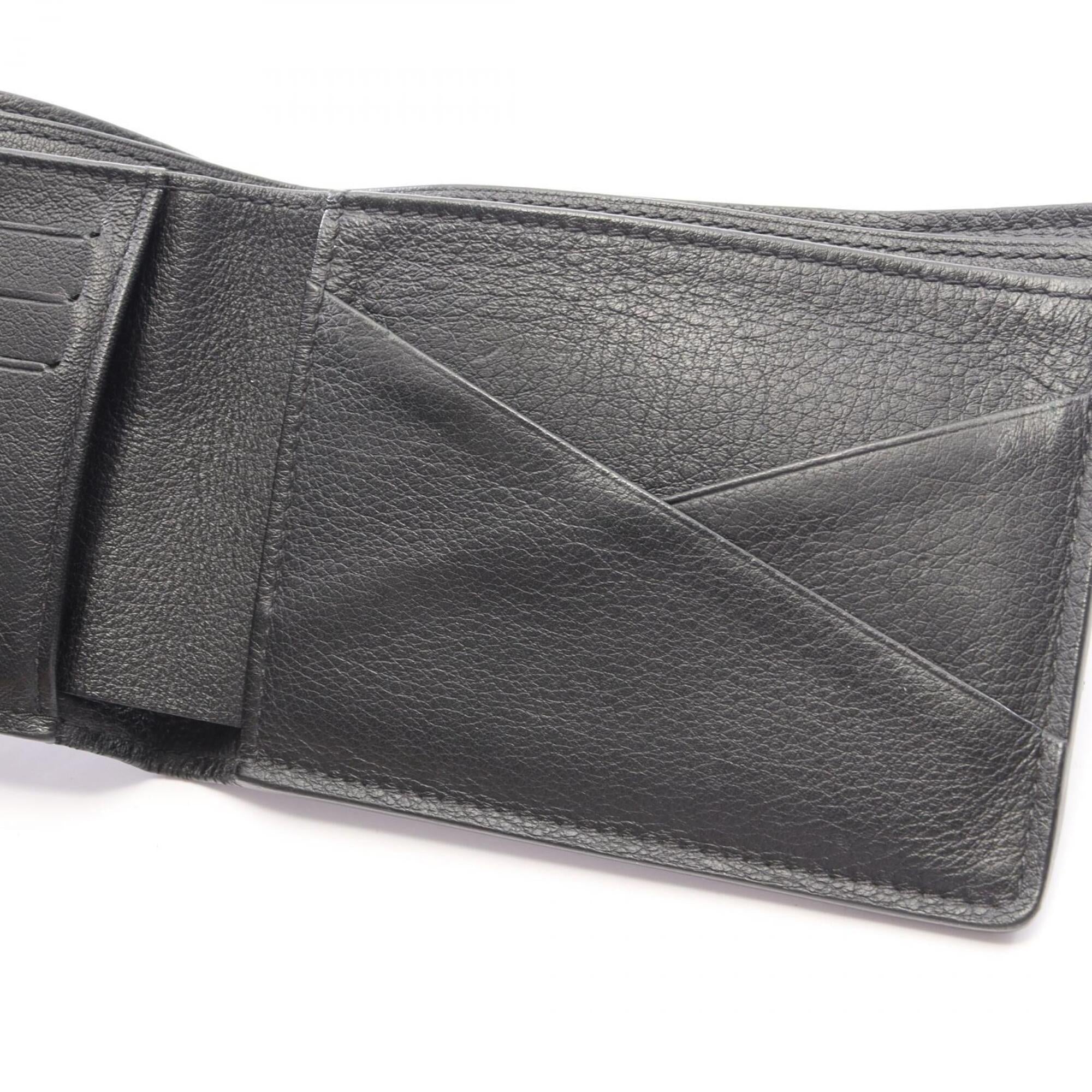 Louis Vuitton Black Leather Wallet (Bi-Fold) (Pre-Owned)