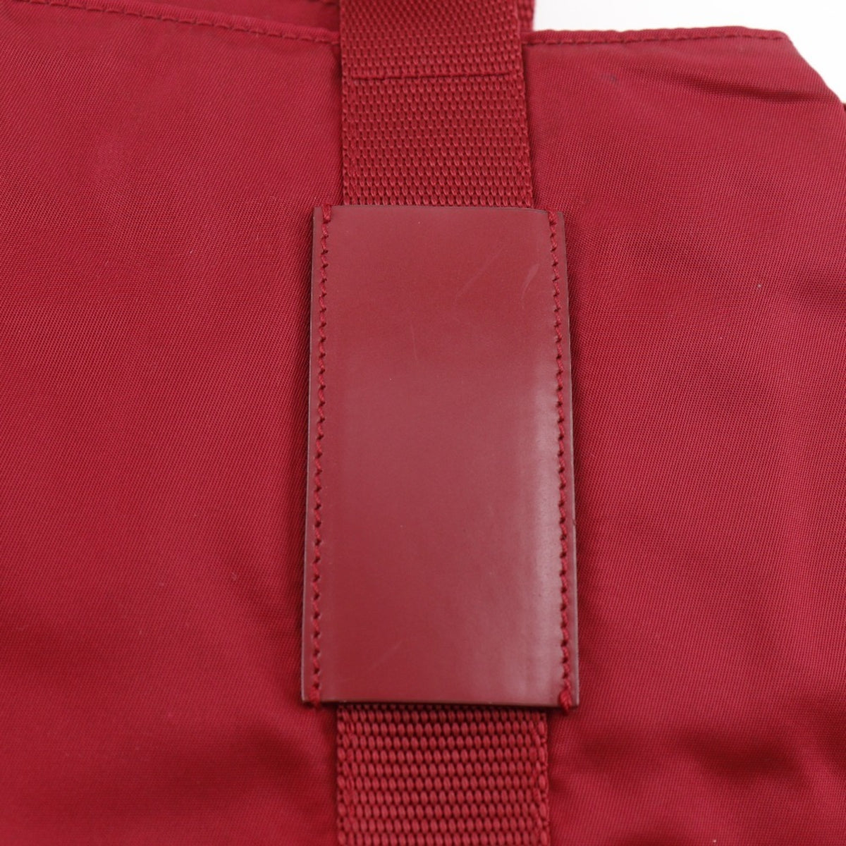 Prada Red Color Nylon Tote Bag (Pre-Owned)