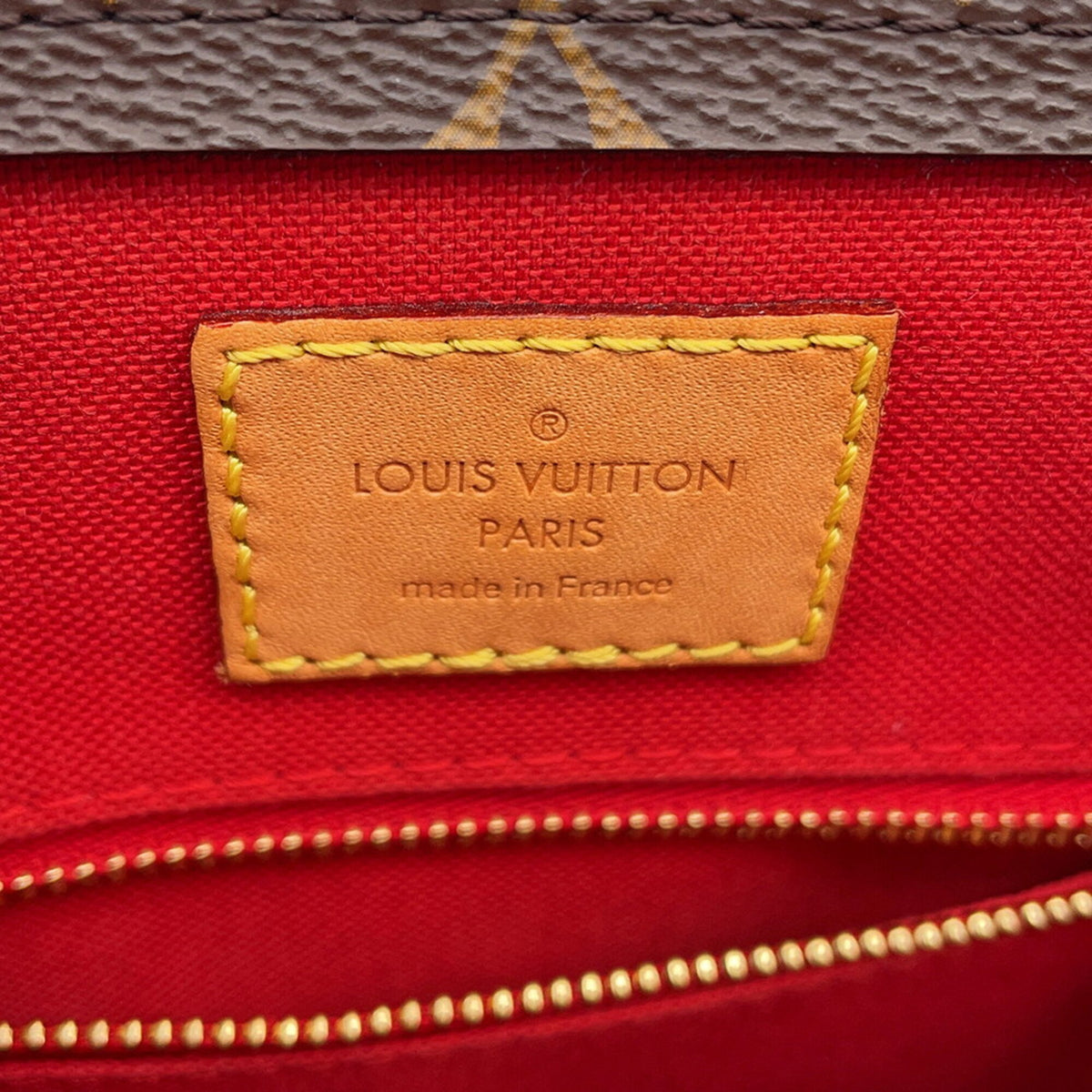 Louis Vuitton Brown Red Color Monogram Canvas Handbag Shoulder Bag (Pre-Owned)