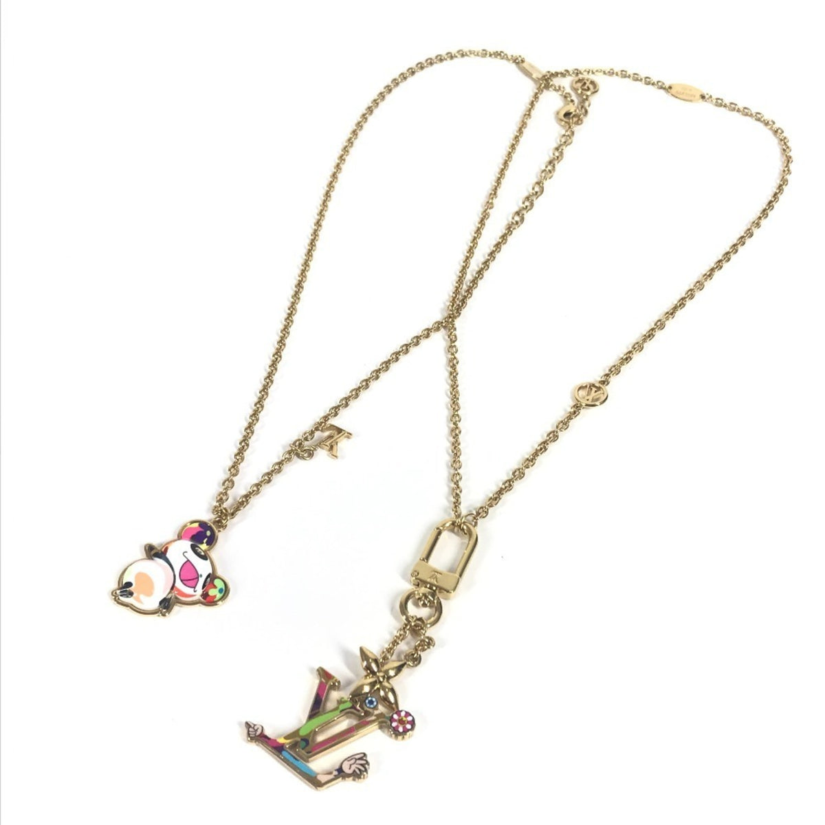 Louis Vuitton Gold Multi-Color Metal Necklace (Pre-Owned)