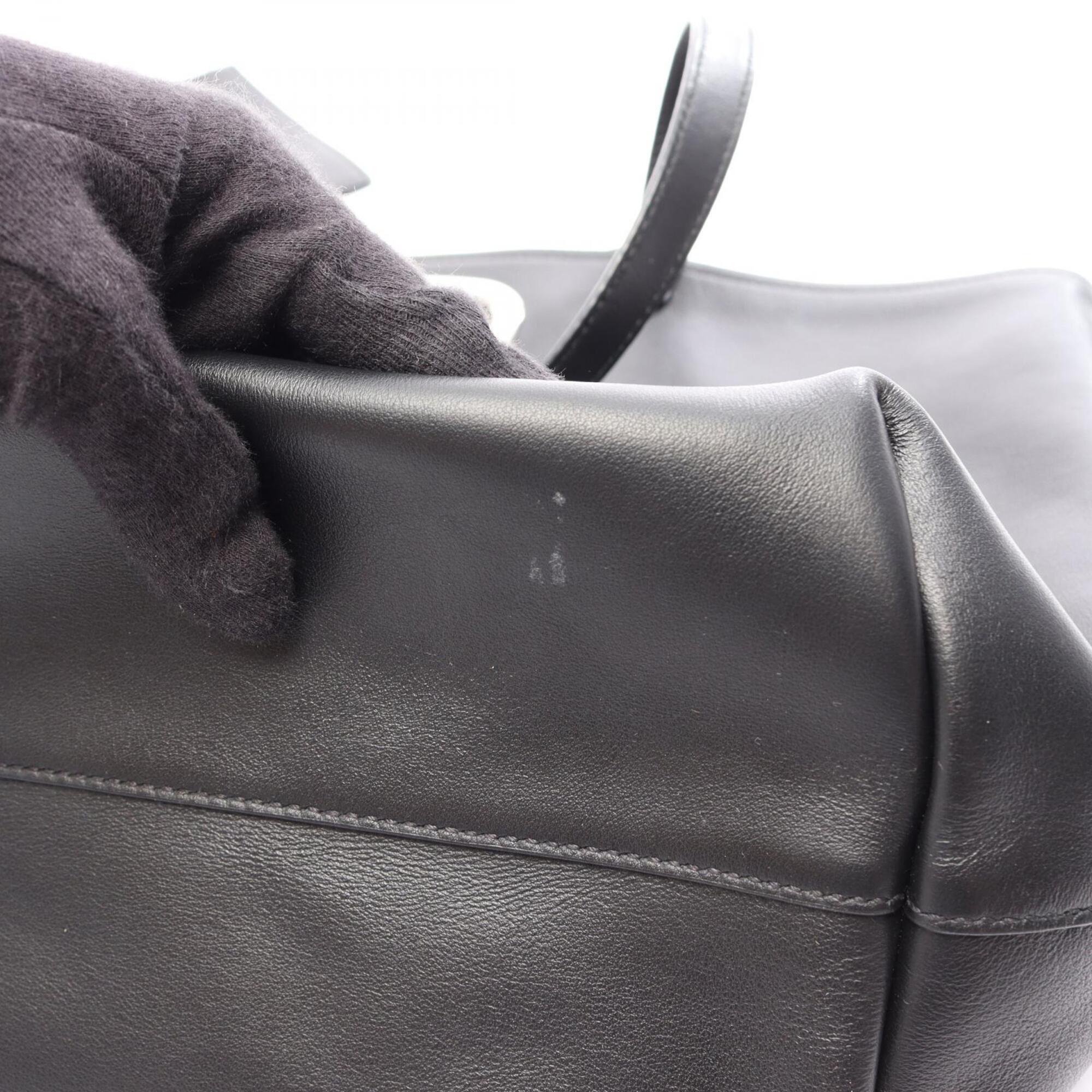 Prada Black Leather Handbag Pouch Tote Bag (Pre-Owned)